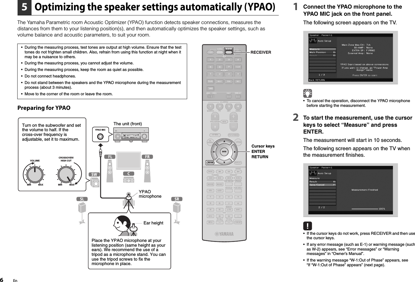 Page 6 of 8 - Yamaha  RX-A1030 Easy Setup Guide Esg UAB