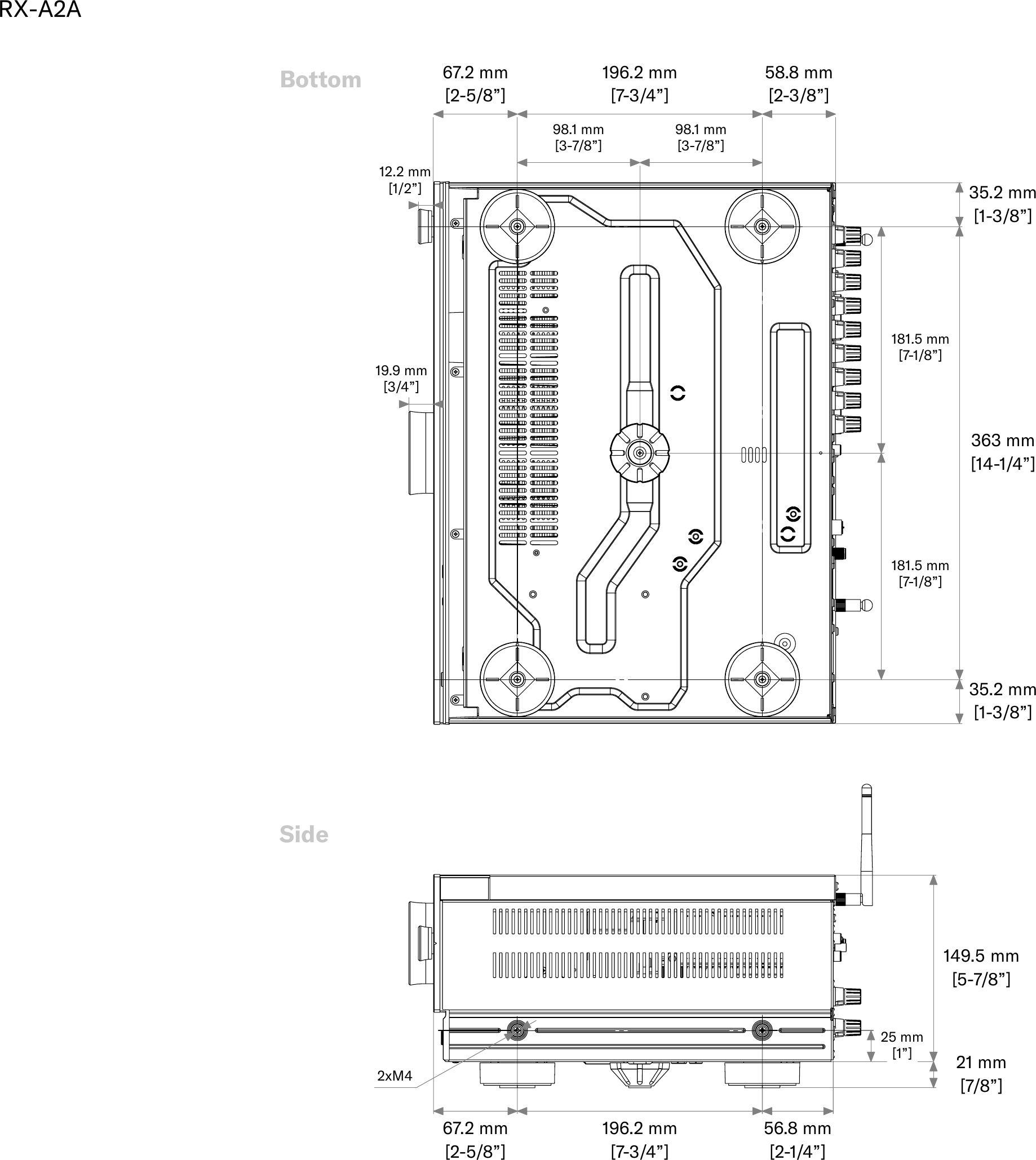 Page 1 of 1 - Yamaha RX-A2A Dimension Drawing