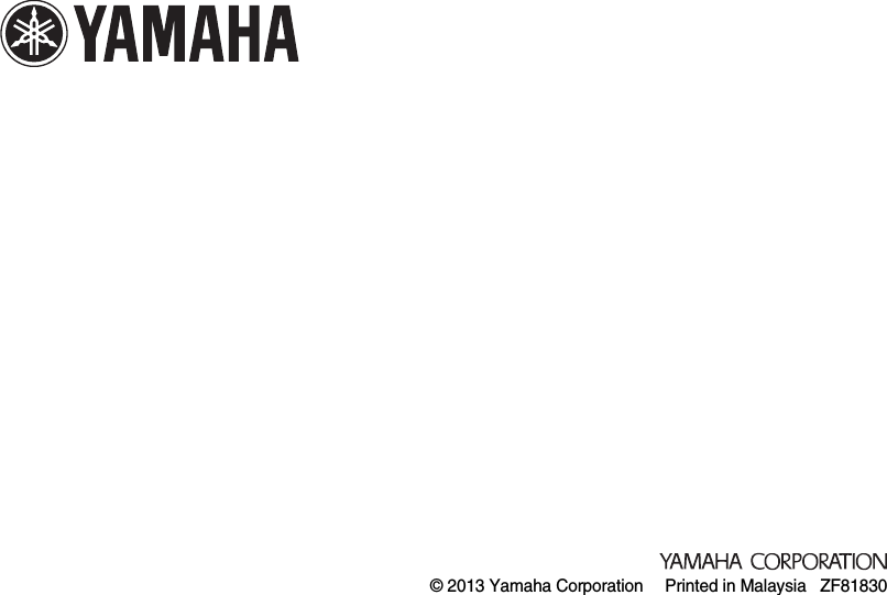 Page 8 of 8 - Yamaha  RX-A3030/RX-A2030 Quick Guide For Multi-zone And Remote Control Functions RX-A3030 RX-A2030 U