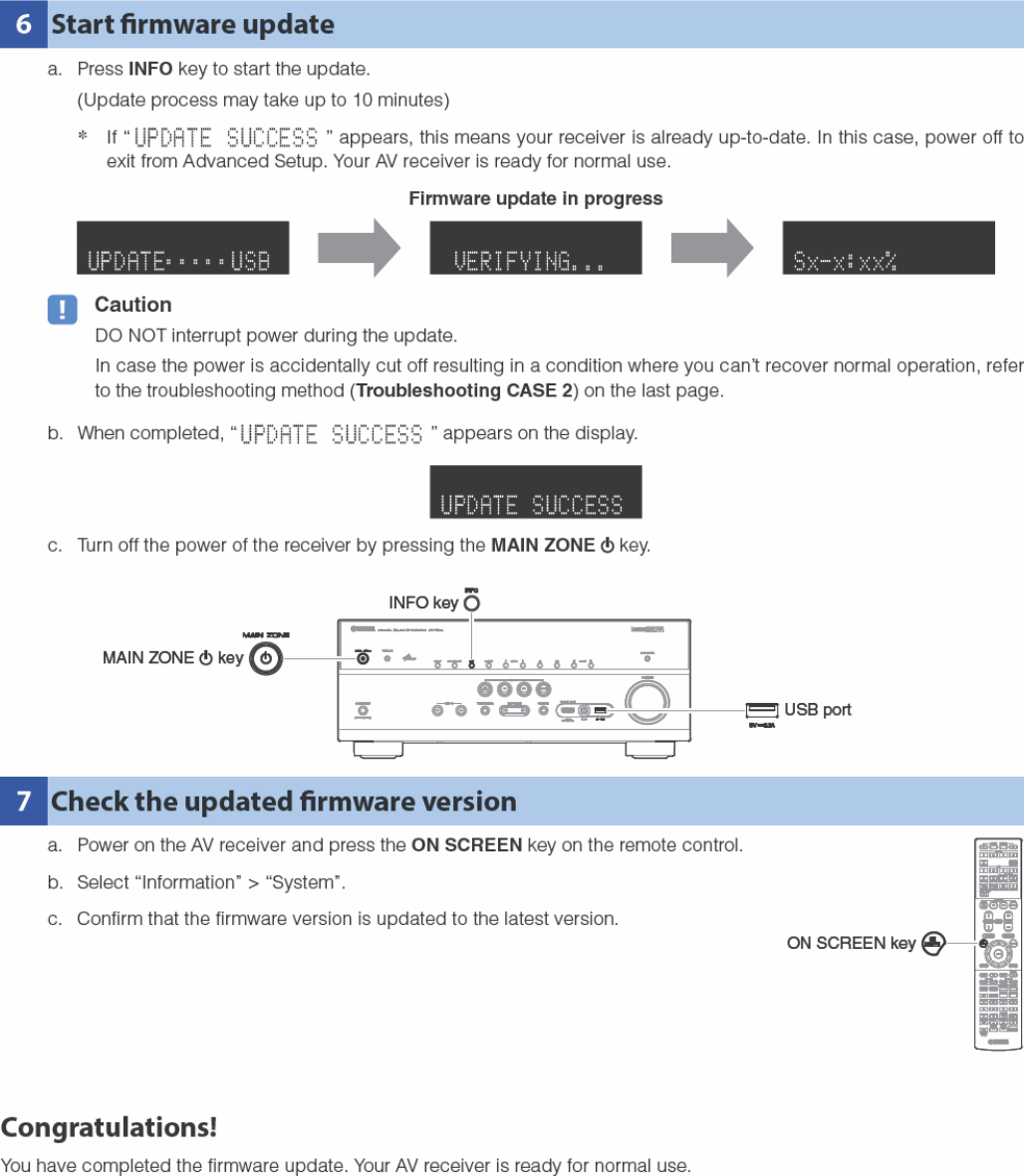 Page 5 of 6 - Yamaha  RX-A730 / RX-A830 RX-V775 RX-V675 HTR-6066 TSR-6750 Firmware Update Installation_Manual RXA730