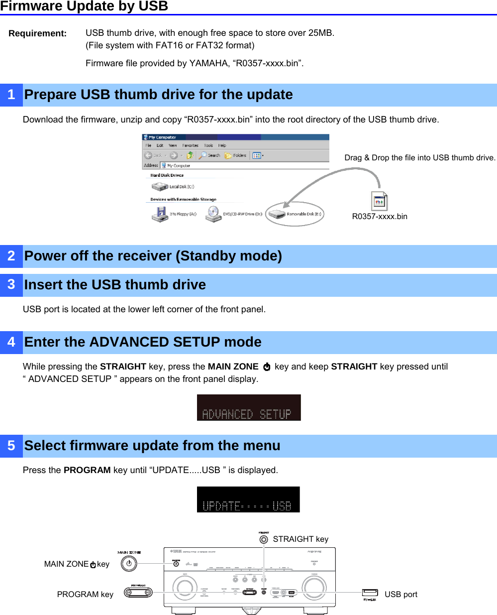 Page 4 of 6 - Yamaha - Update_RX-A740 RX-A740 Firmware Update Installation Manual