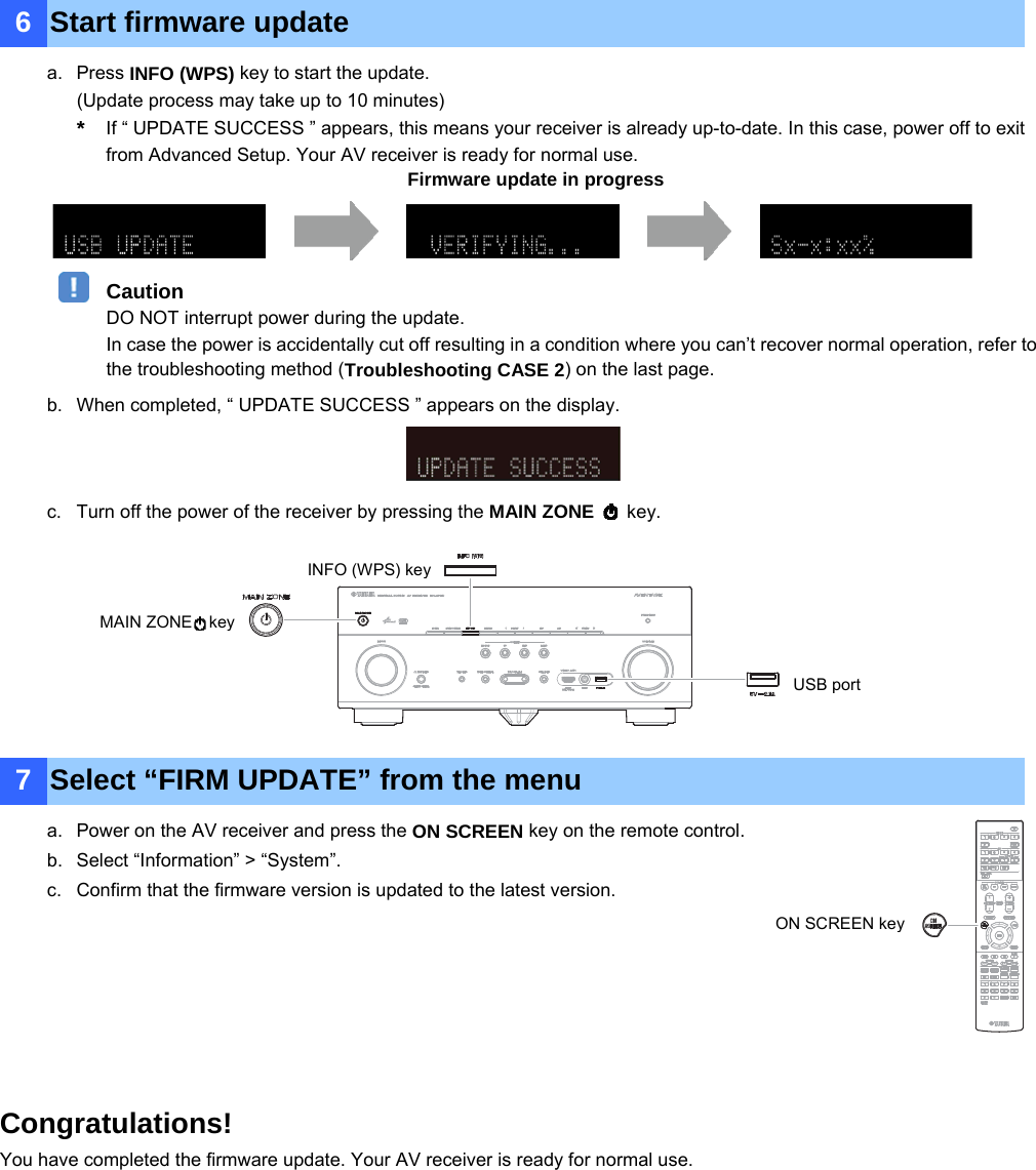 Page 5 of 6 - Yamaha - Update_RX-A740 RX-A740 Firmware Update Installation Manual