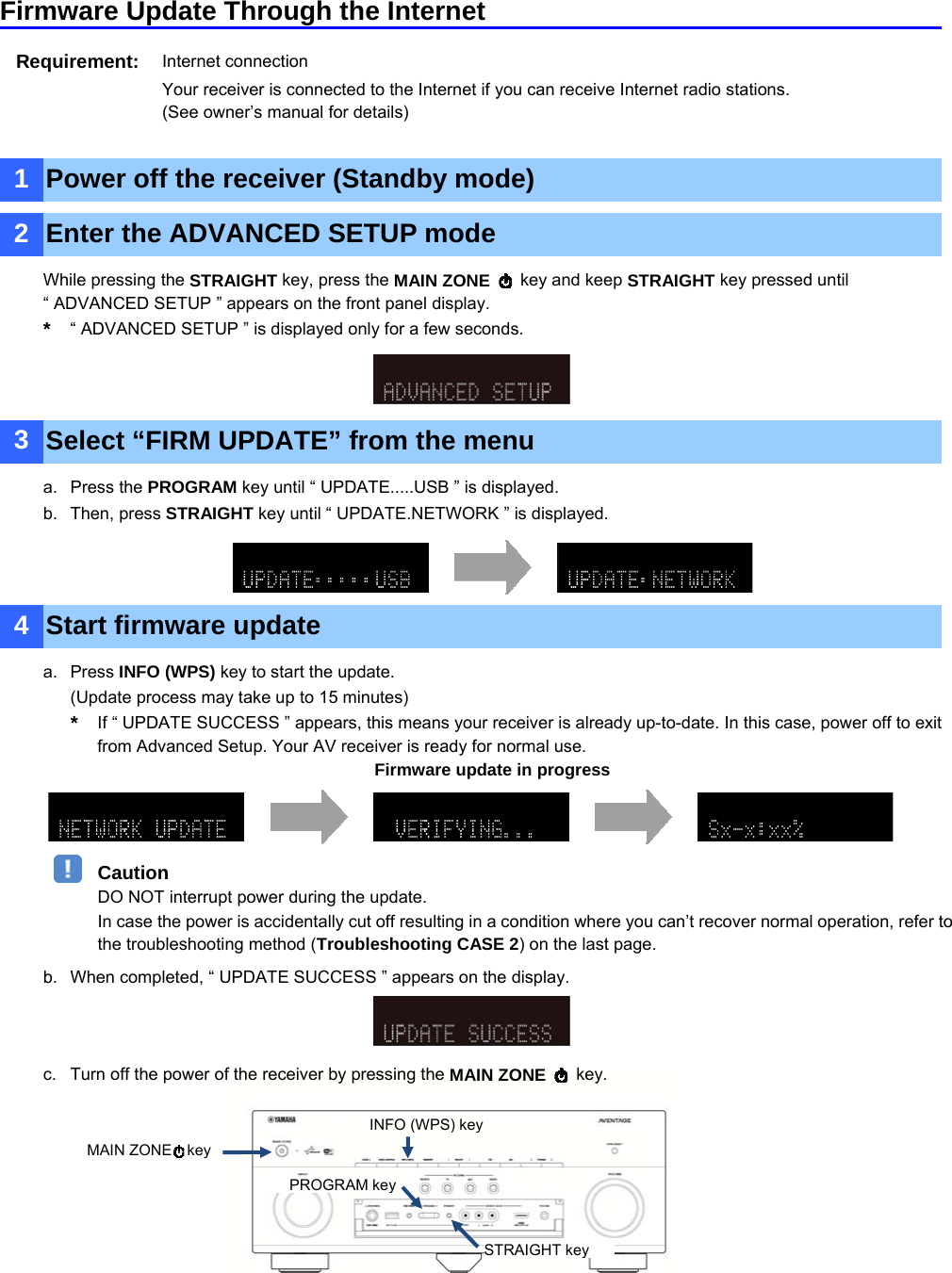 Page 2 of 6 - Yamaha - Update_RX-A840 RX-A840 Firmware Update Installation Manual