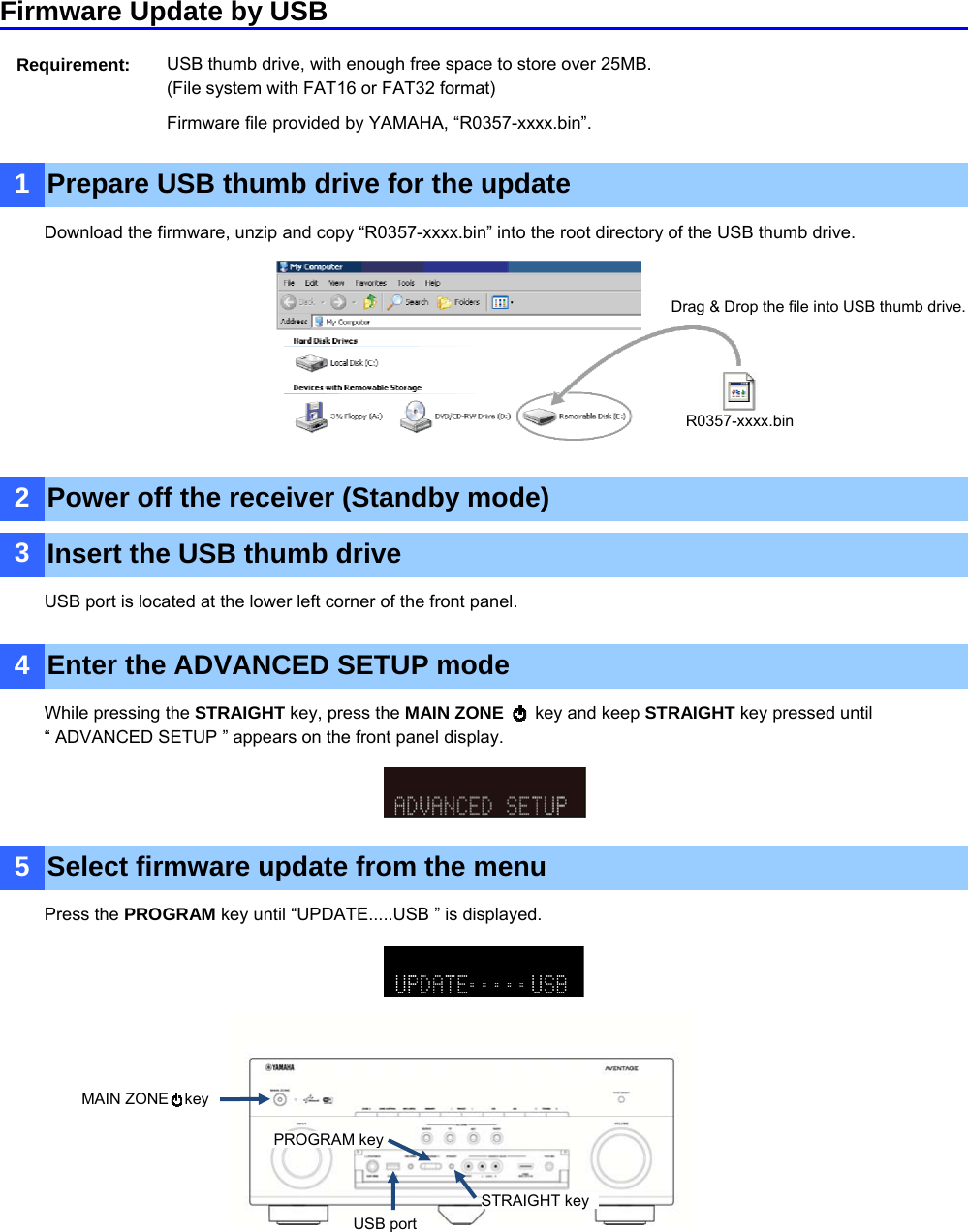 Page 4 of 6 - Yamaha - Update_RX-A840 RX-A840 Firmware Update Installation Manual