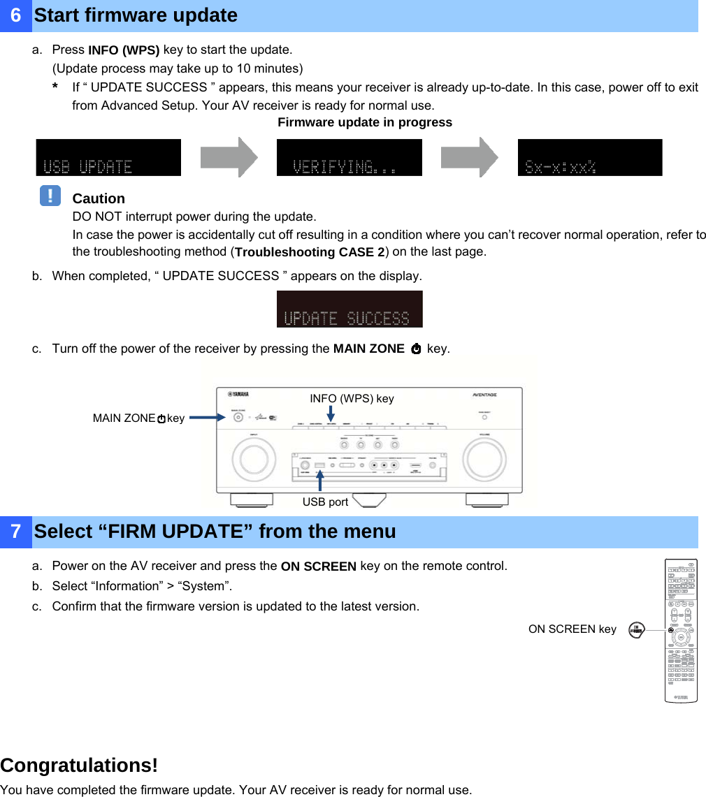 Page 5 of 6 - Yamaha - Update_RX-A840 RX-A840 Firmware Update Installation Manual