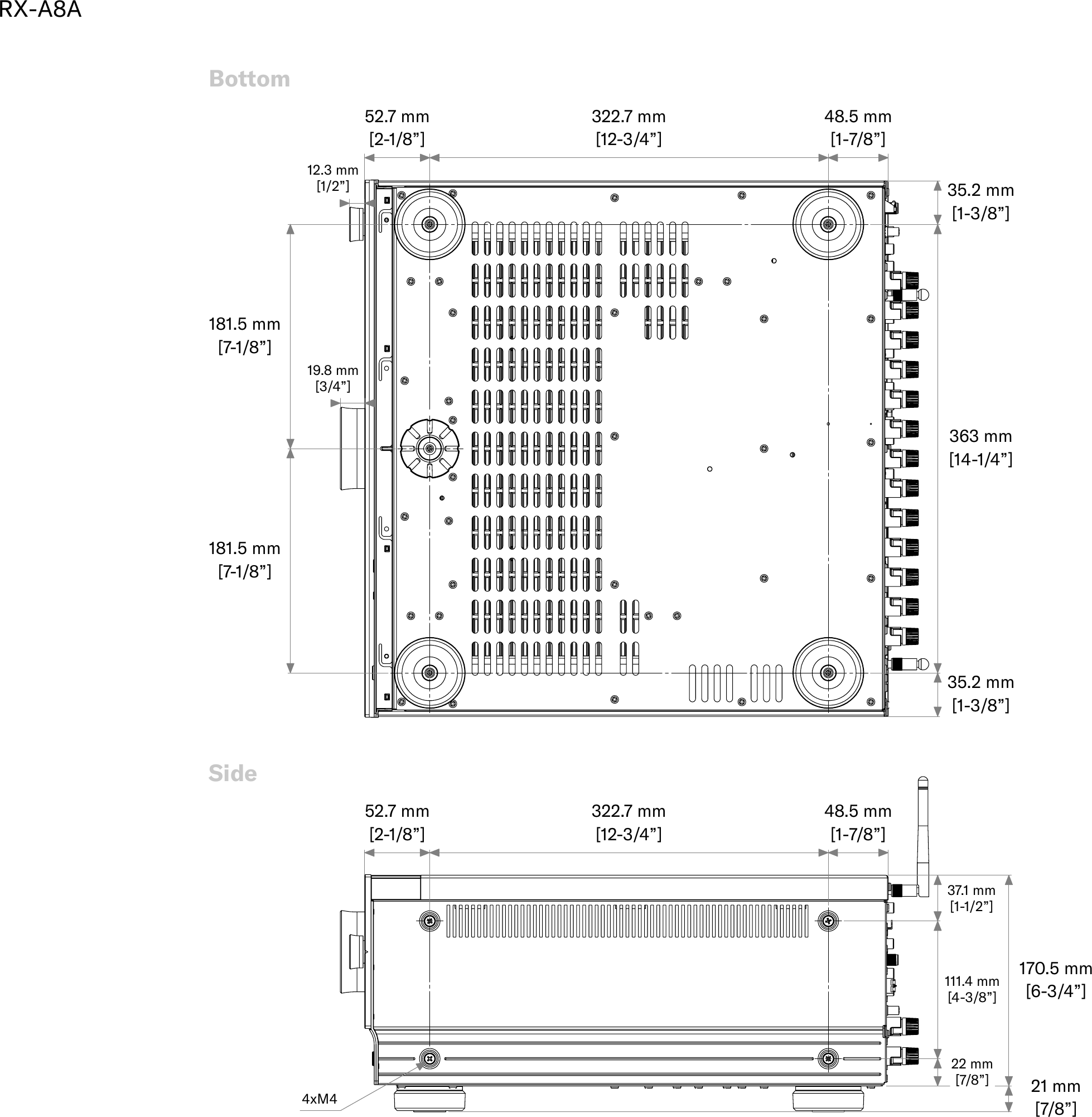 Page 1 of 1 - Yamaha RX-A8A Dimension Drawing