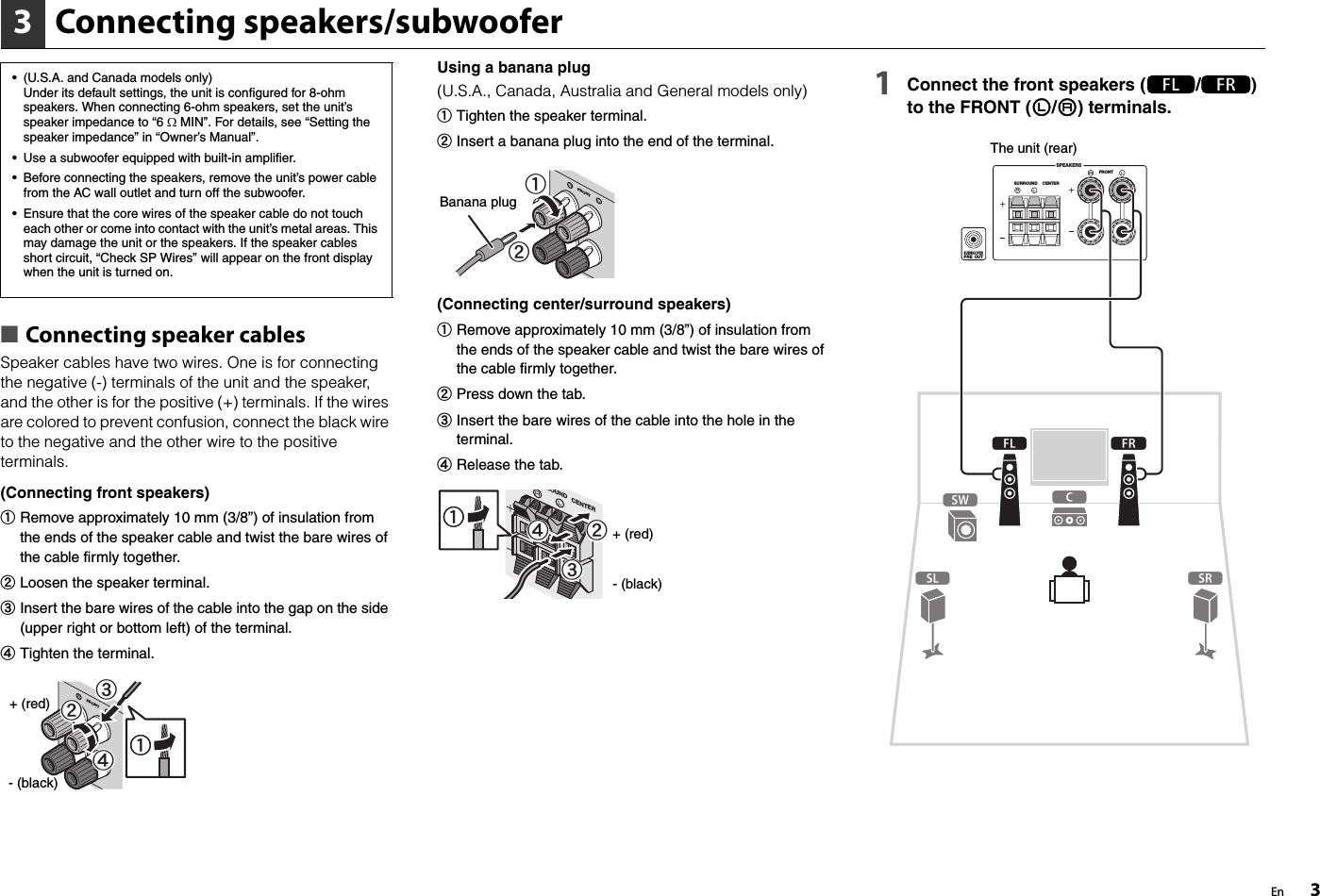 Page 3 of 8 - Yamaha  RX-V375 Easy Setup Guide Esg UAB En