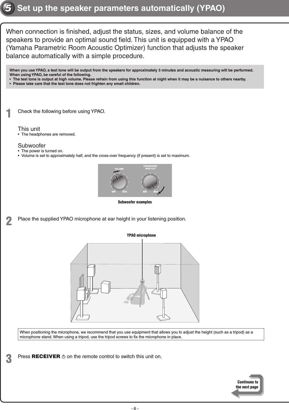 Page 6 of 8 - Yamaha  RX-V467 Quick Reference Guide