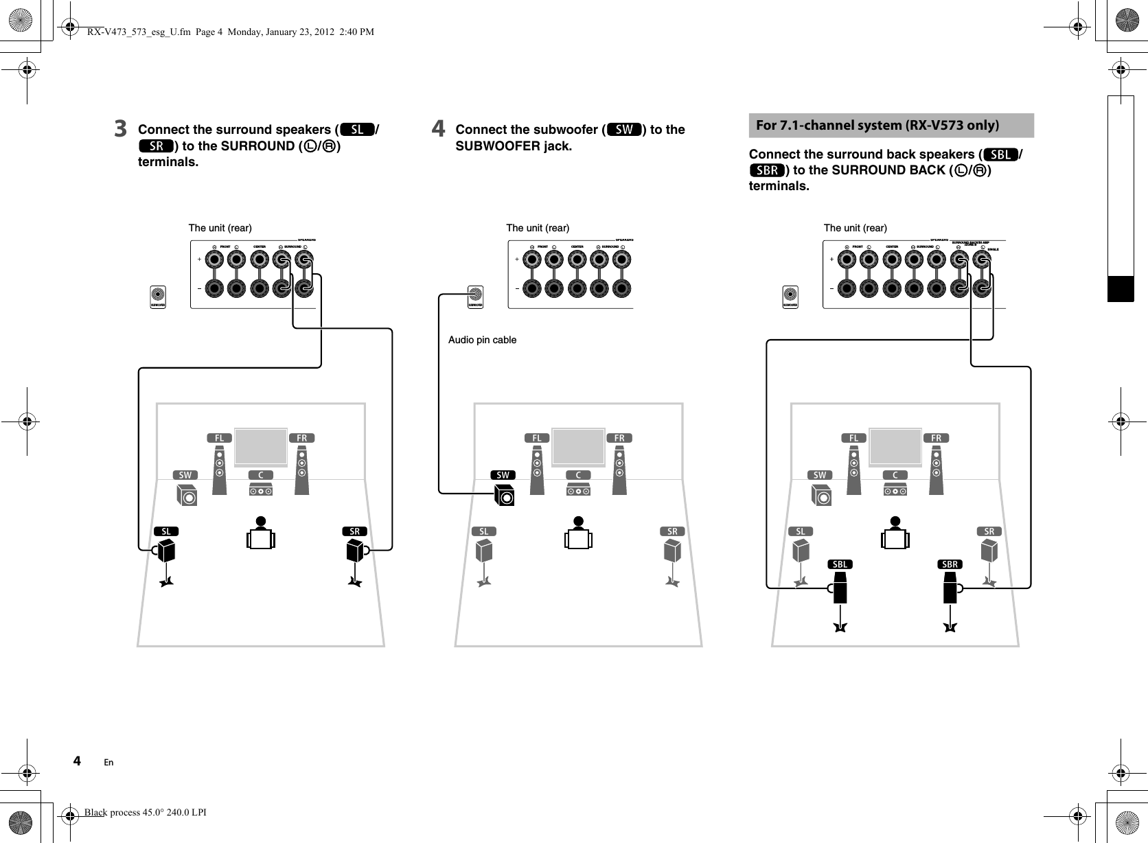 Page 4 of 8 - Yamaha  RX-V573 Easy Setup Guide