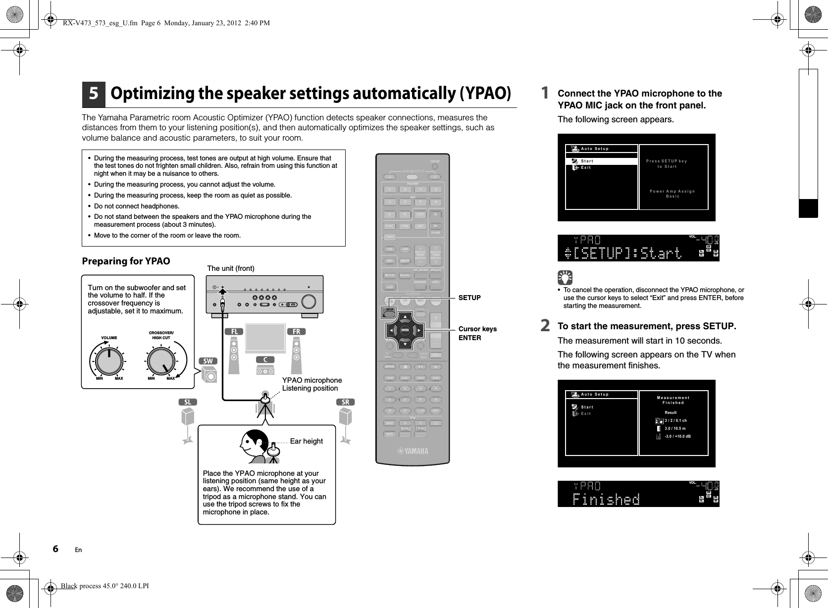 Page 6 of 8 - Yamaha  RX-V573 Easy Setup Guide