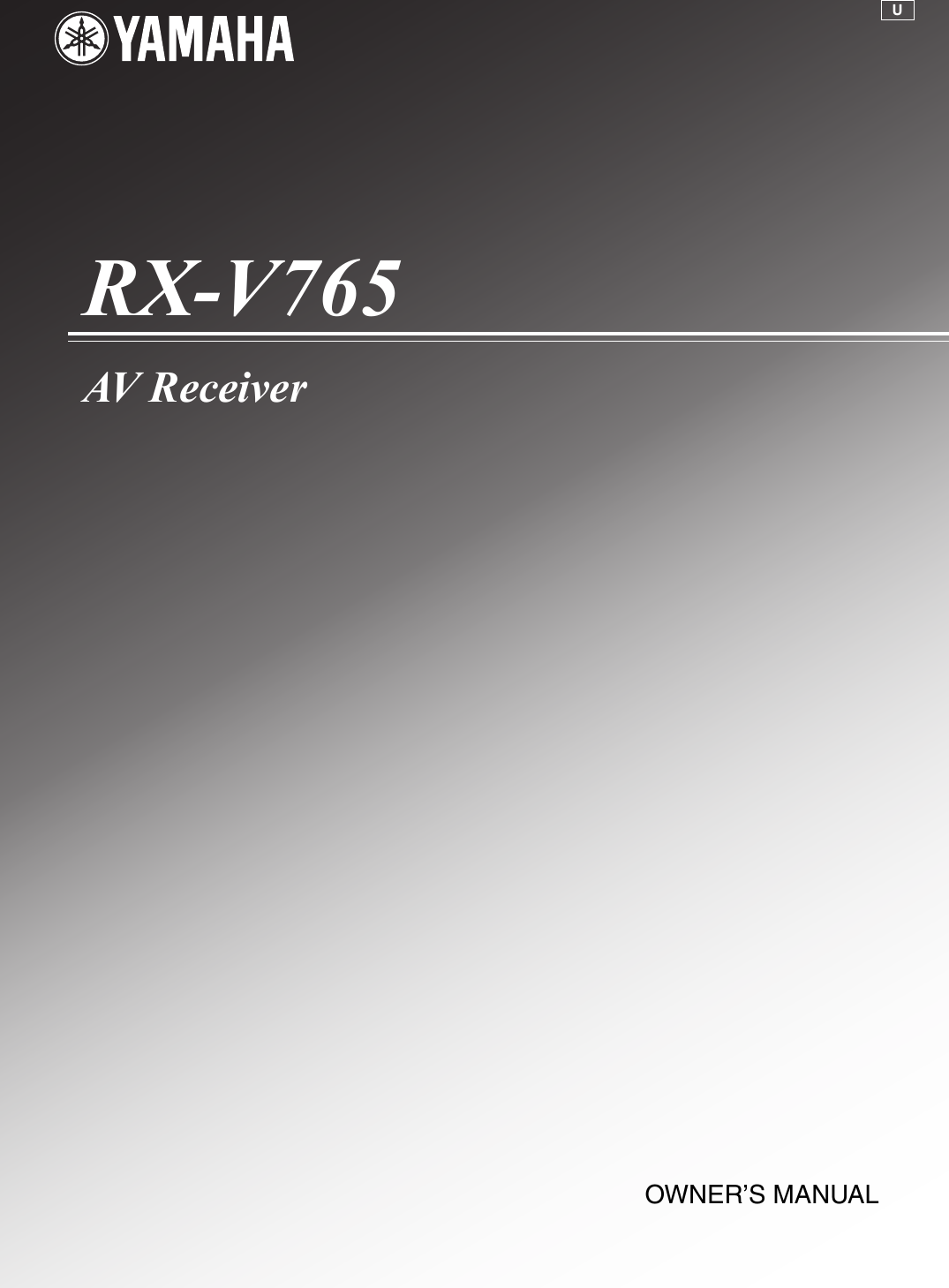 Yamaha RX V765 Owners Manual