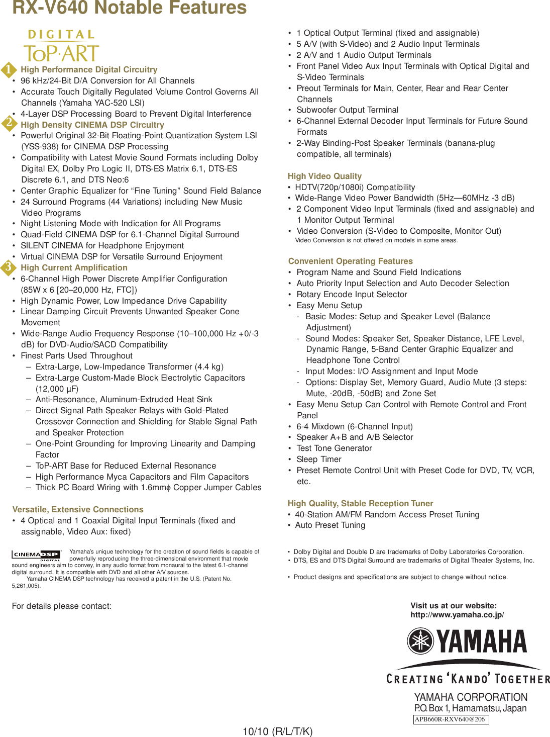 Page 10 of 10 - Yamaha Rx-V640-Users-Manual RX-V640  Yamaha-rx-v640-users-manual