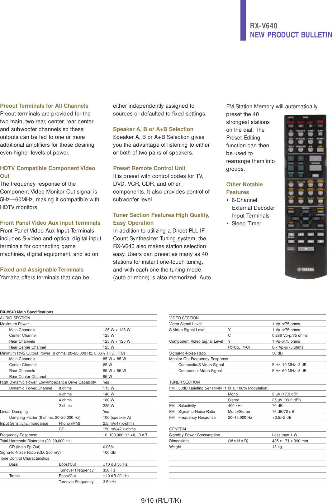 Page 9 of 10 - Yamaha Rx-V640-Users-Manual RX-V640  Yamaha-rx-v640-users-manual