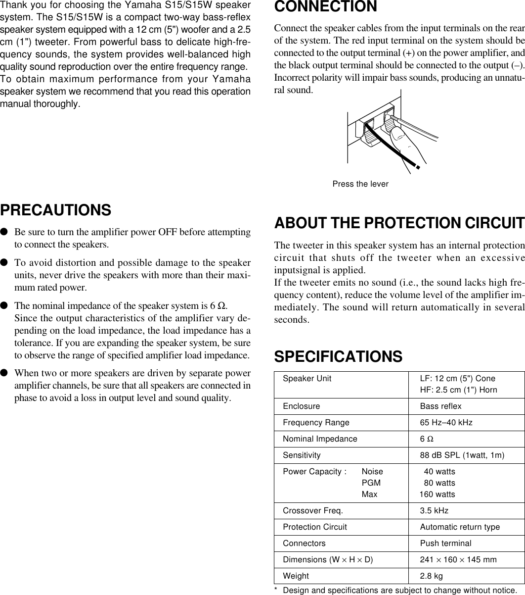 Page 2 of 6 - Yamaha S15-Operation-Manual S15/S15W_M  Yamaha-s15-operation-manual