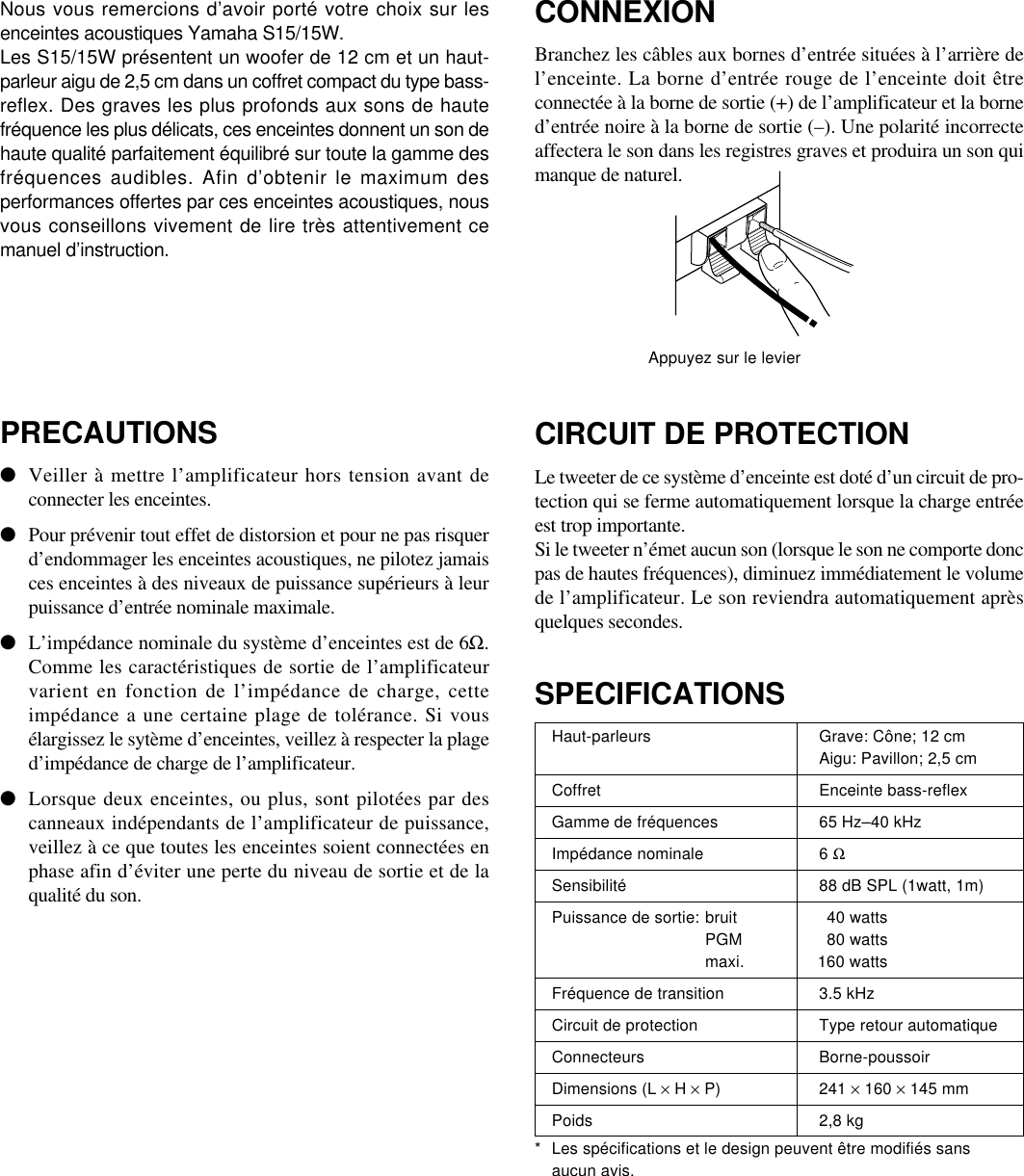 Page 3 of 6 - Yamaha S15-Operation-Manual S15/S15W_M  Yamaha-s15-operation-manual