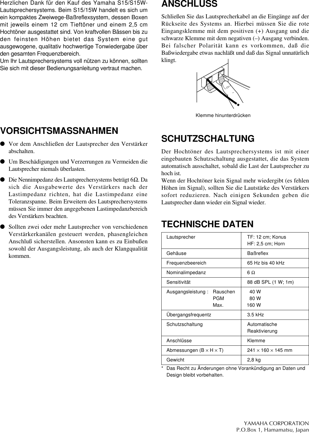 Page 4 of 6 - Yamaha S15-Operation-Manual S15/S15W_M  Yamaha-s15-operation-manual