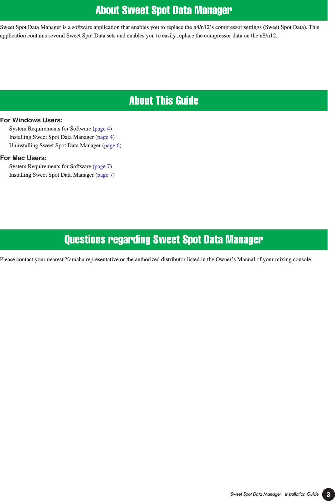 Page 3 of 7 - Yamaha Sweet Spot Data Manager Installation Guide SSDM En Ig C0