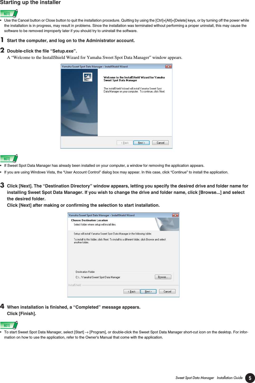 Page 5 of 7 - Yamaha Sweet Spot Data Manager Installation Guide SSDM En Ig C0