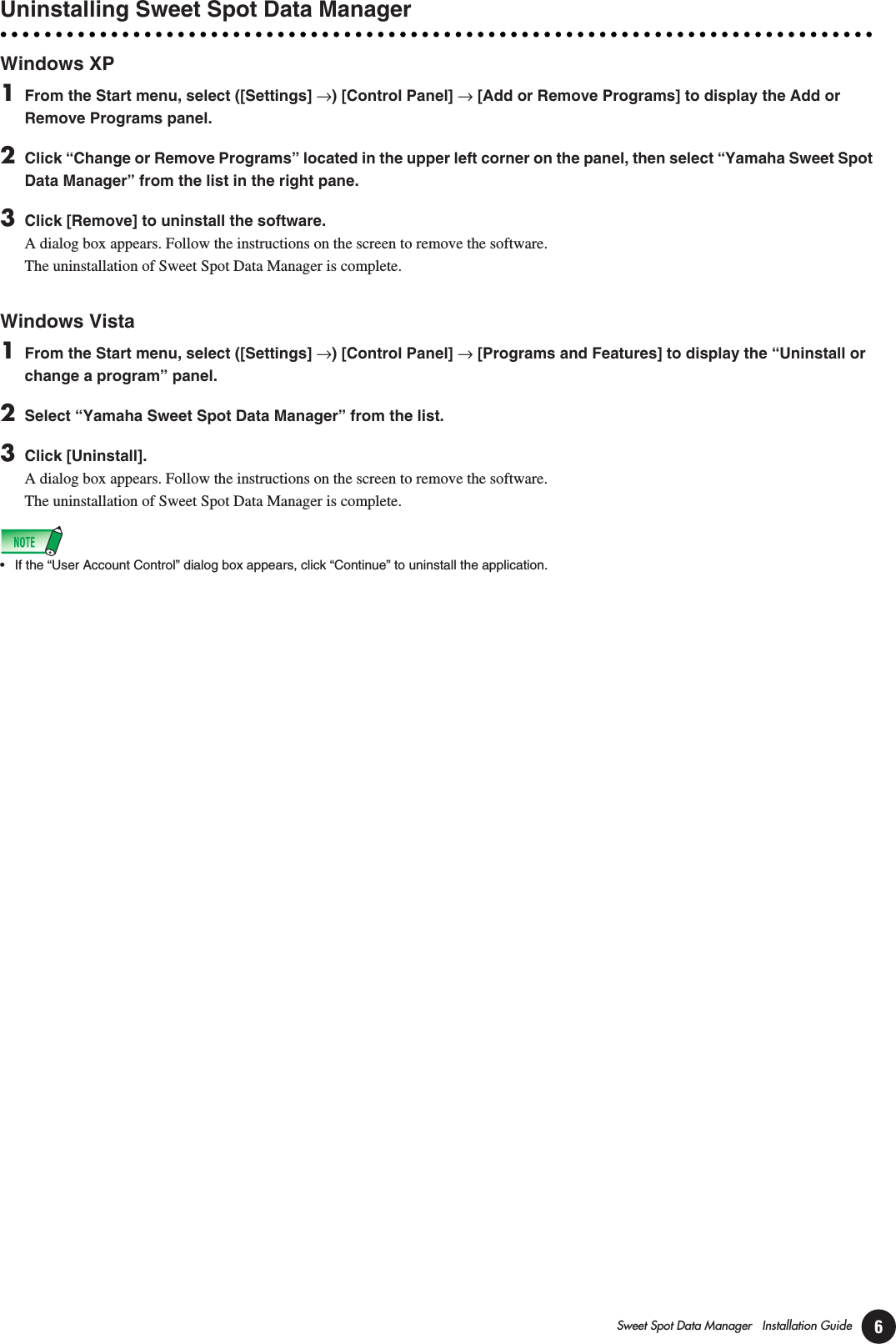 Page 6 of 7 - Yamaha Sweet Spot Data Manager Installation Guide SSDM En Ig C0