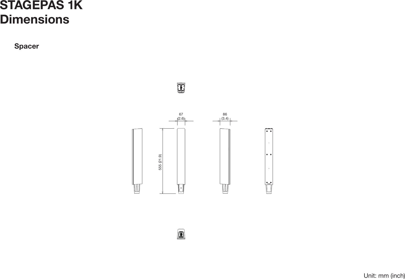 Page 2 of 4 - Yamaha STAGEPAS 1K Dimensions