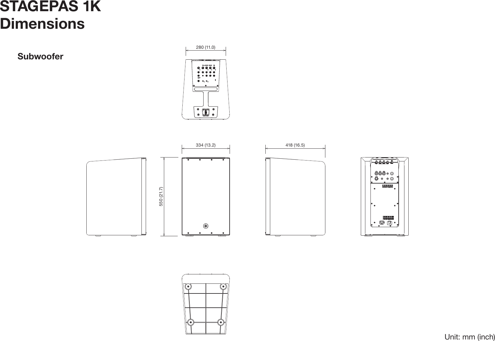 Page 3 of 4 - Yamaha STAGEPAS 1K Dimensions