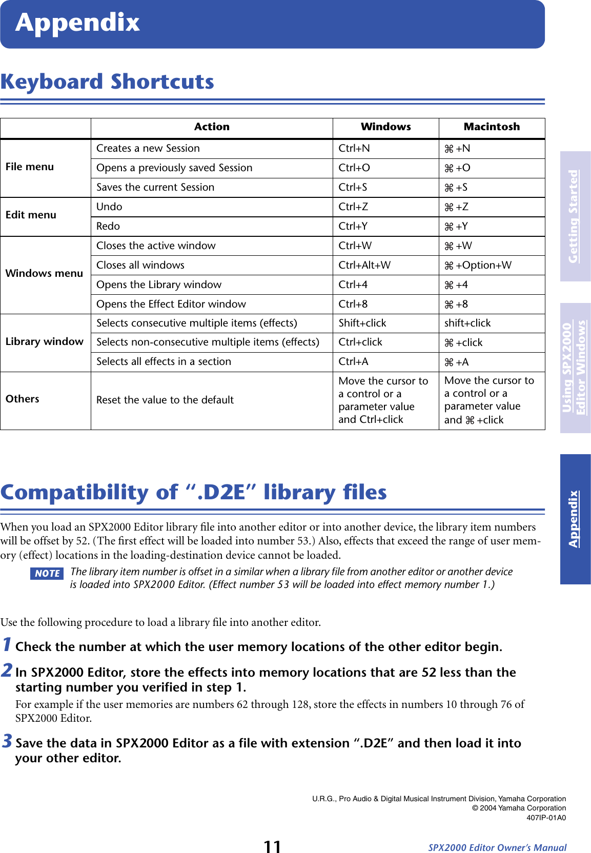 Page 11 of 11 - Yamaha Spx2000-Editor-Owners-Manual  Yamaha-spx2000-editor-owners-manual