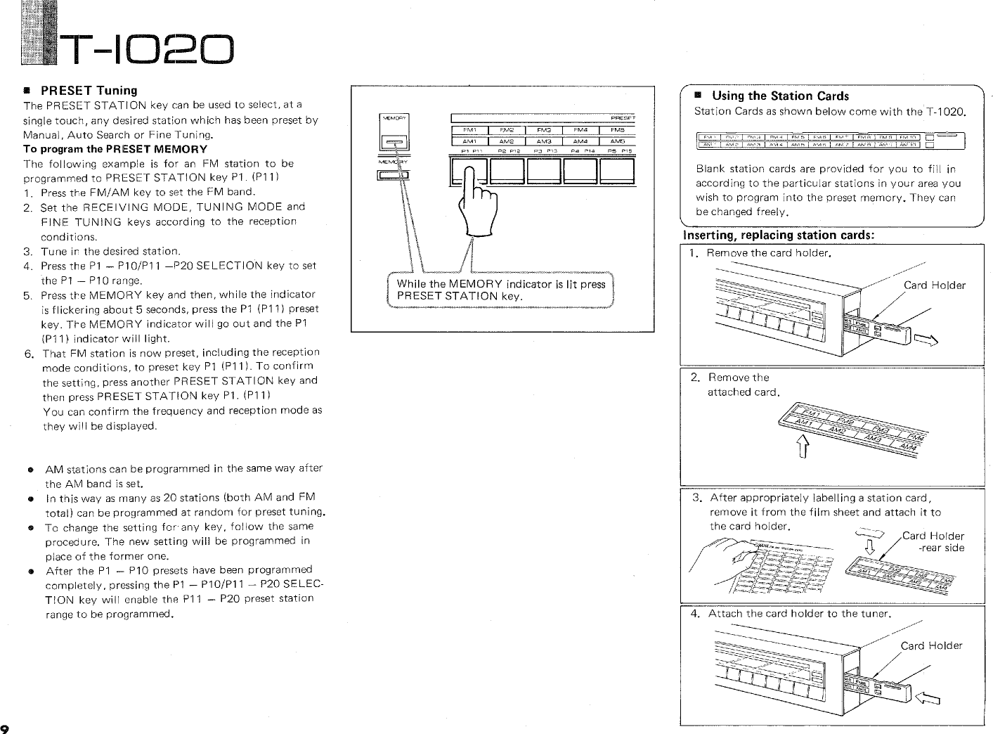 Page 10 of 12 - Yamaha .橡.ページ) T-1020 OWNER'S MANUAL