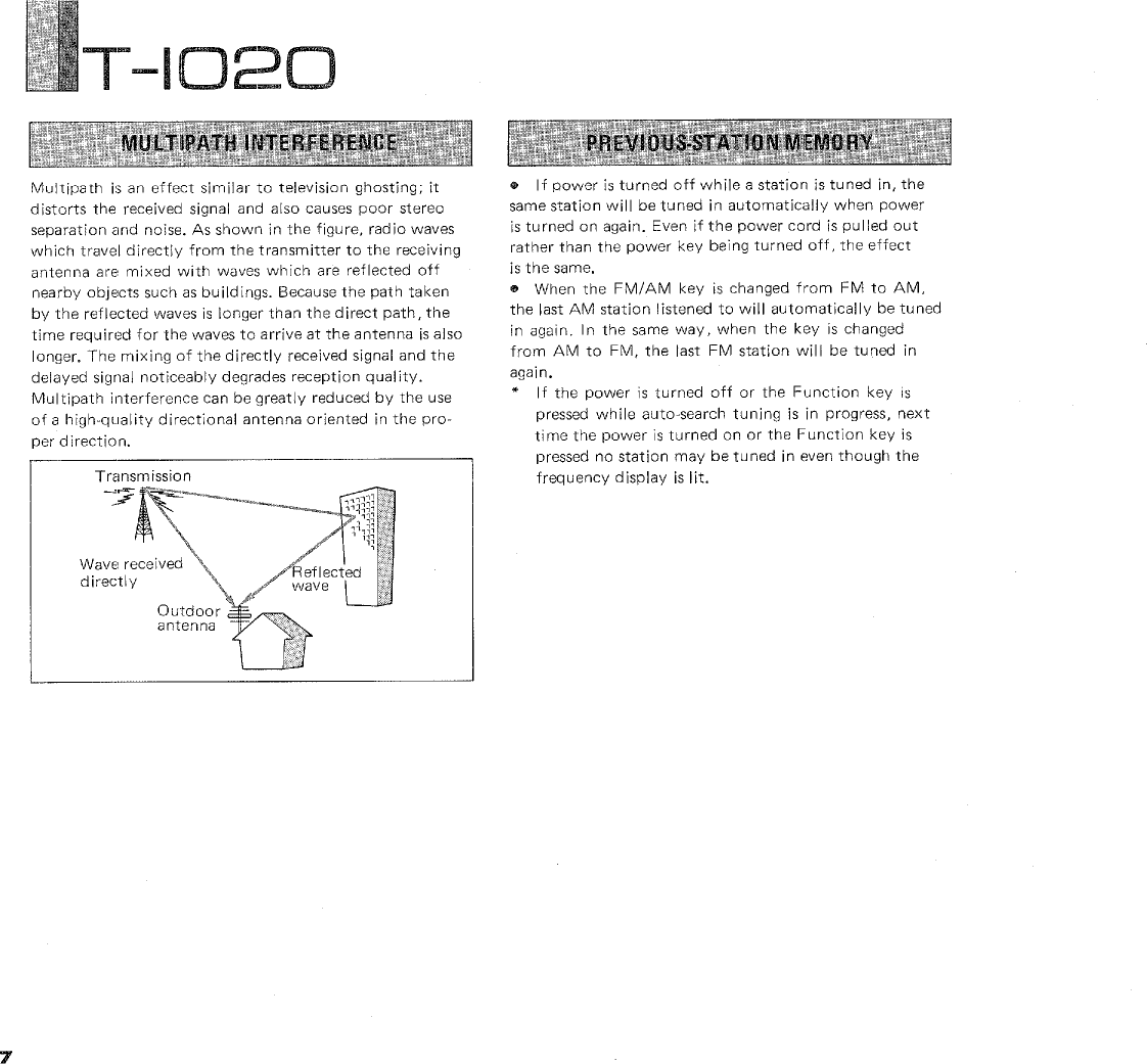 Page 8 of 12 - Yamaha .橡.ページ) T-1020 OWNER'S MANUAL