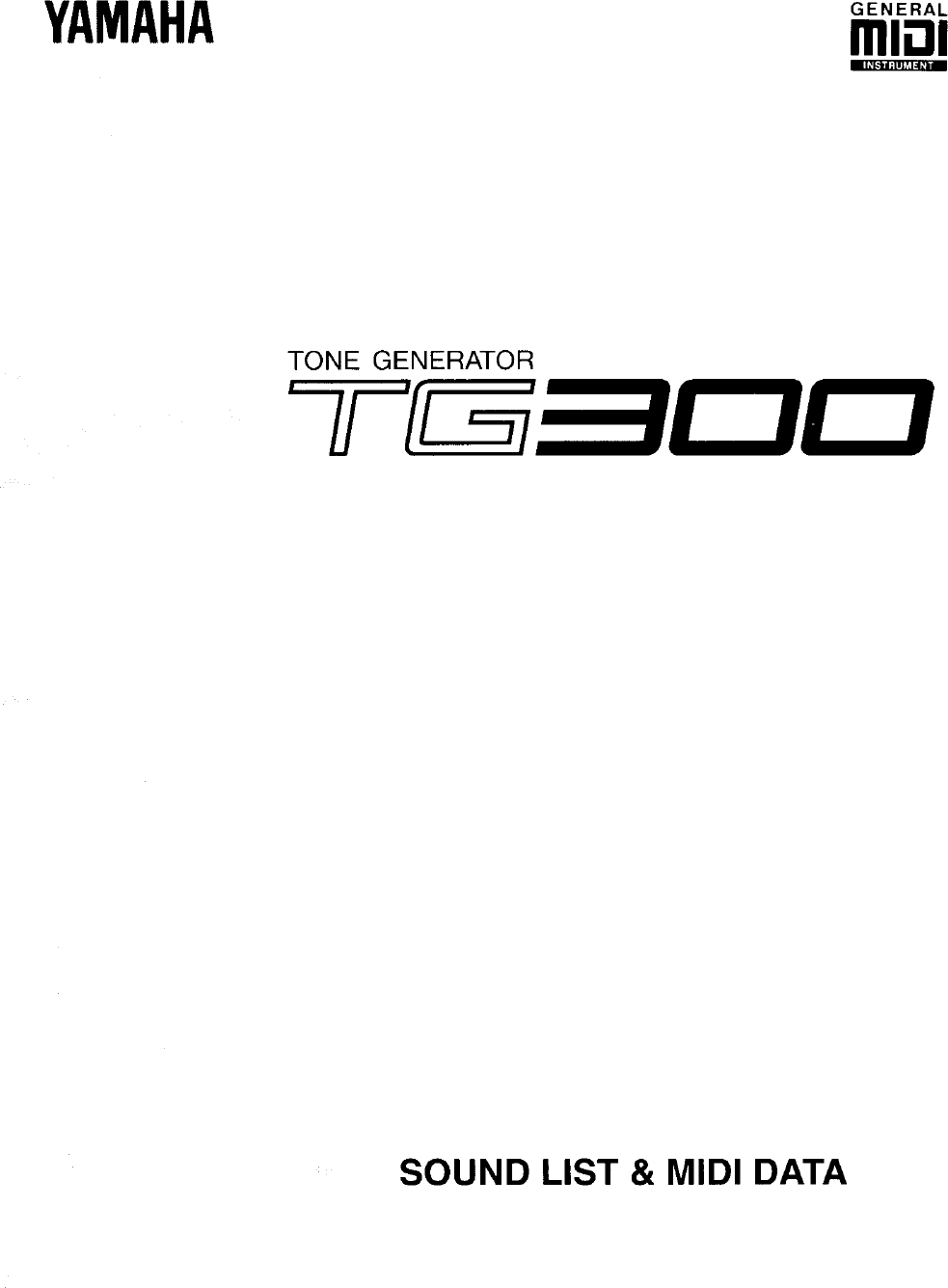 Yamaha TG300 Sound List & MIDI Data (Image) TG300G3