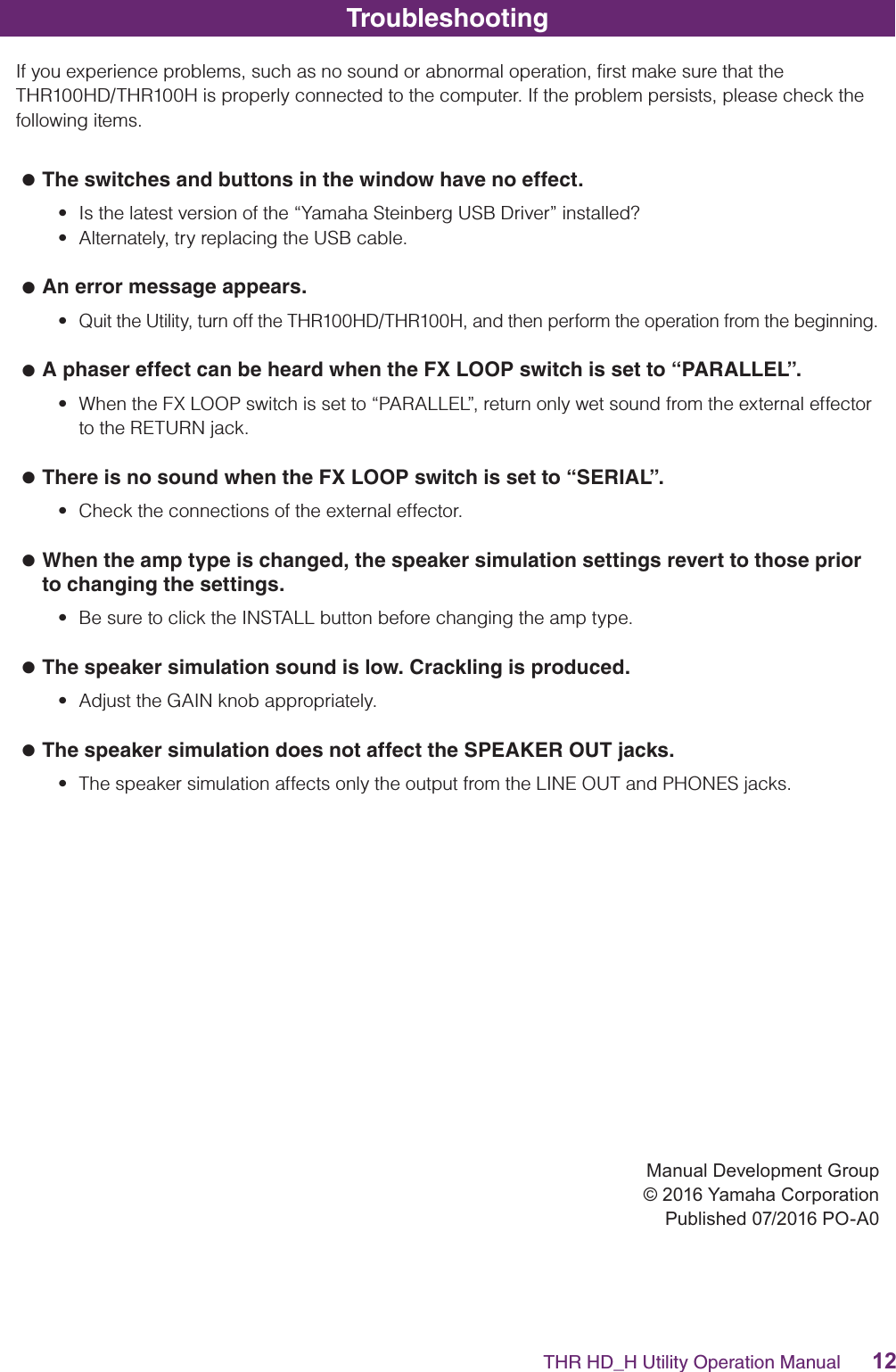 Page 12 of 12 - Yamaha THR HD_H Utility Operation Manual Manual_EN HD H OM E Web