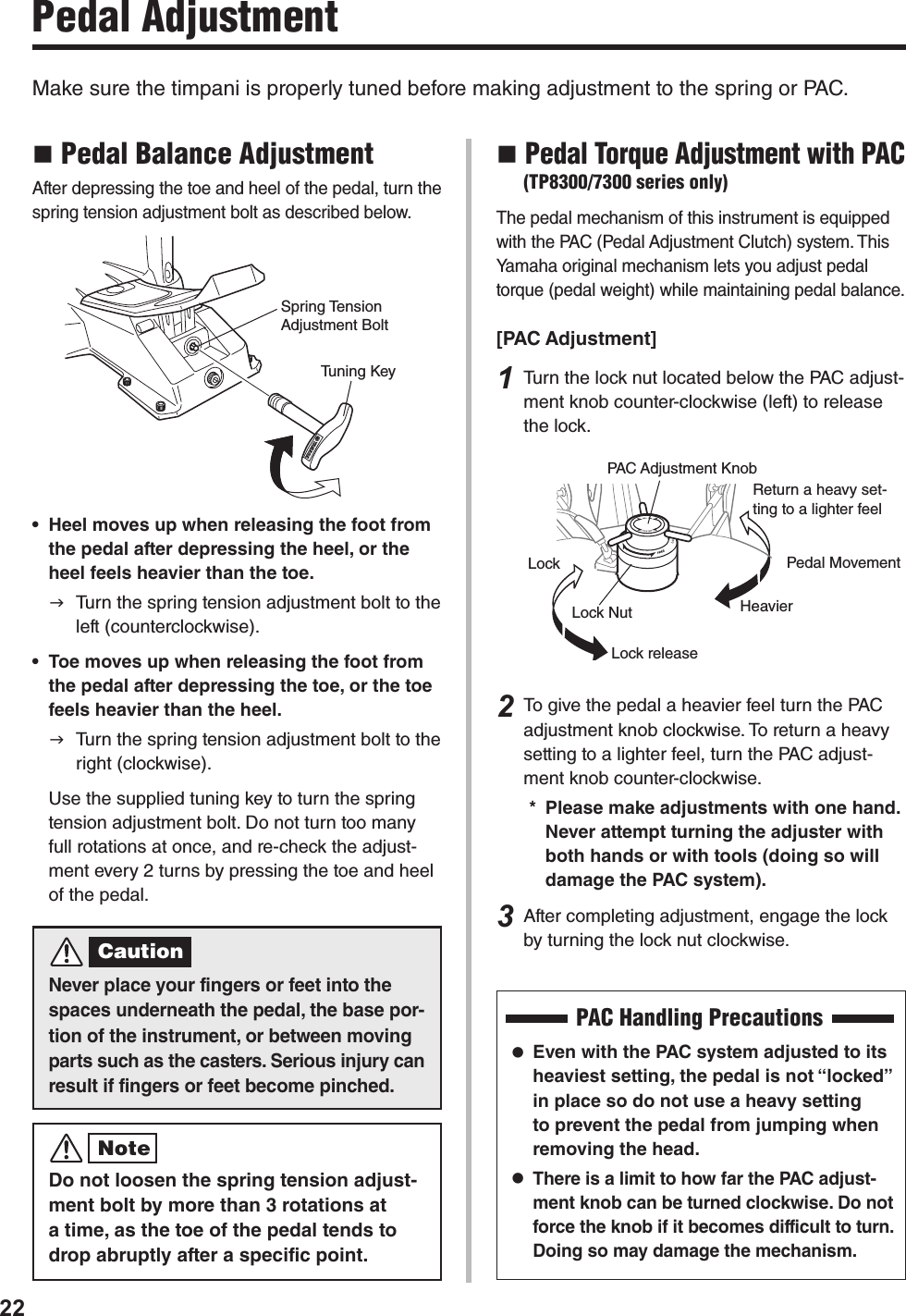Yamaha TP 8300 7300 6300 4300 Owner's Manual Timpani E Om 