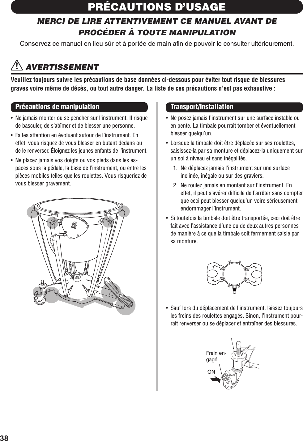 Yamaha TP 8300 7300 6300 4300 Owner's Manual Timpani F Om 