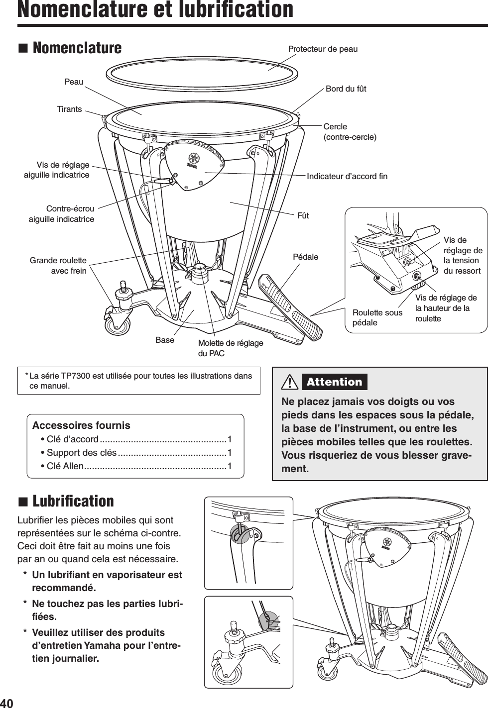 Yamaha TP 8300 7300 6300 4300 Owner's Manual Timpani F Om 