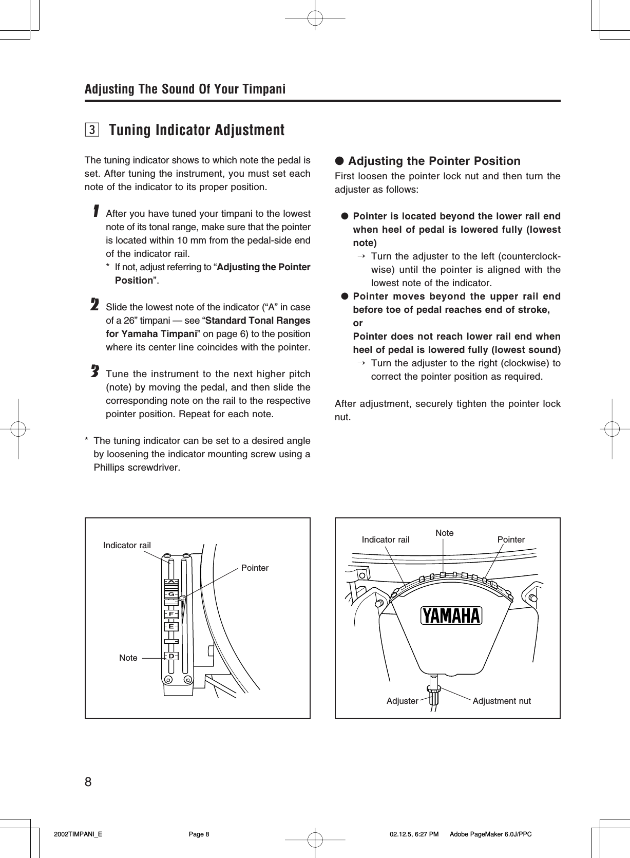 Yamaha TP 6000 4000 5000 7000 Series Owner's Manual Timpani TP62xx English