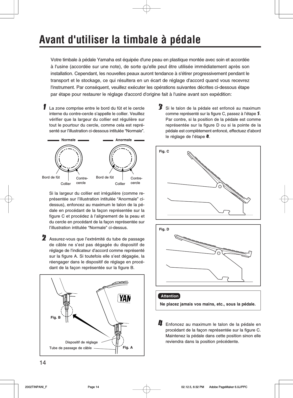 Page 3 of 10 - Yamaha  TP-6000 TP-4000 TP-5000 TP-7000 Series Owner's Manual Timpani TP62xx French
