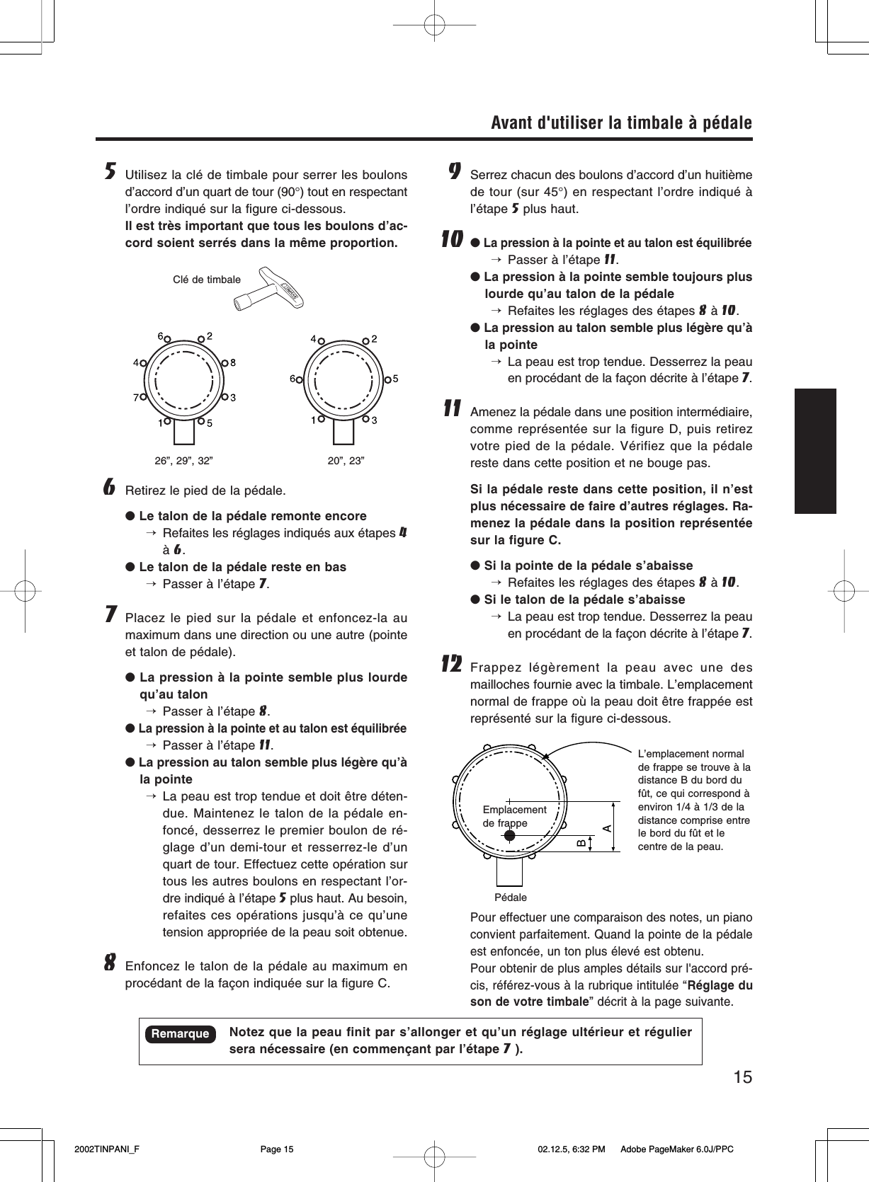 Page 4 of 10 - Yamaha  TP-6000 TP-4000 TP-5000 TP-7000 Series Owner's Manual Timpani TP62xx French