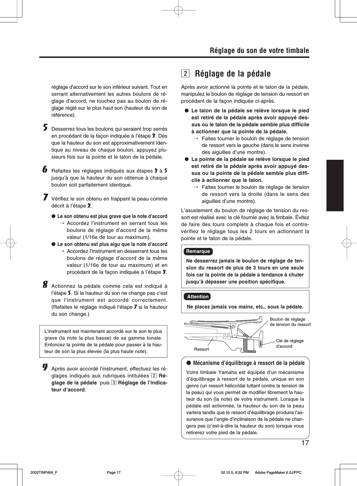Page 6 of 10 - Yamaha  TP-6000 TP-4000 TP-5000 TP-7000 Series Owner's Manual Timpani TP62xx French