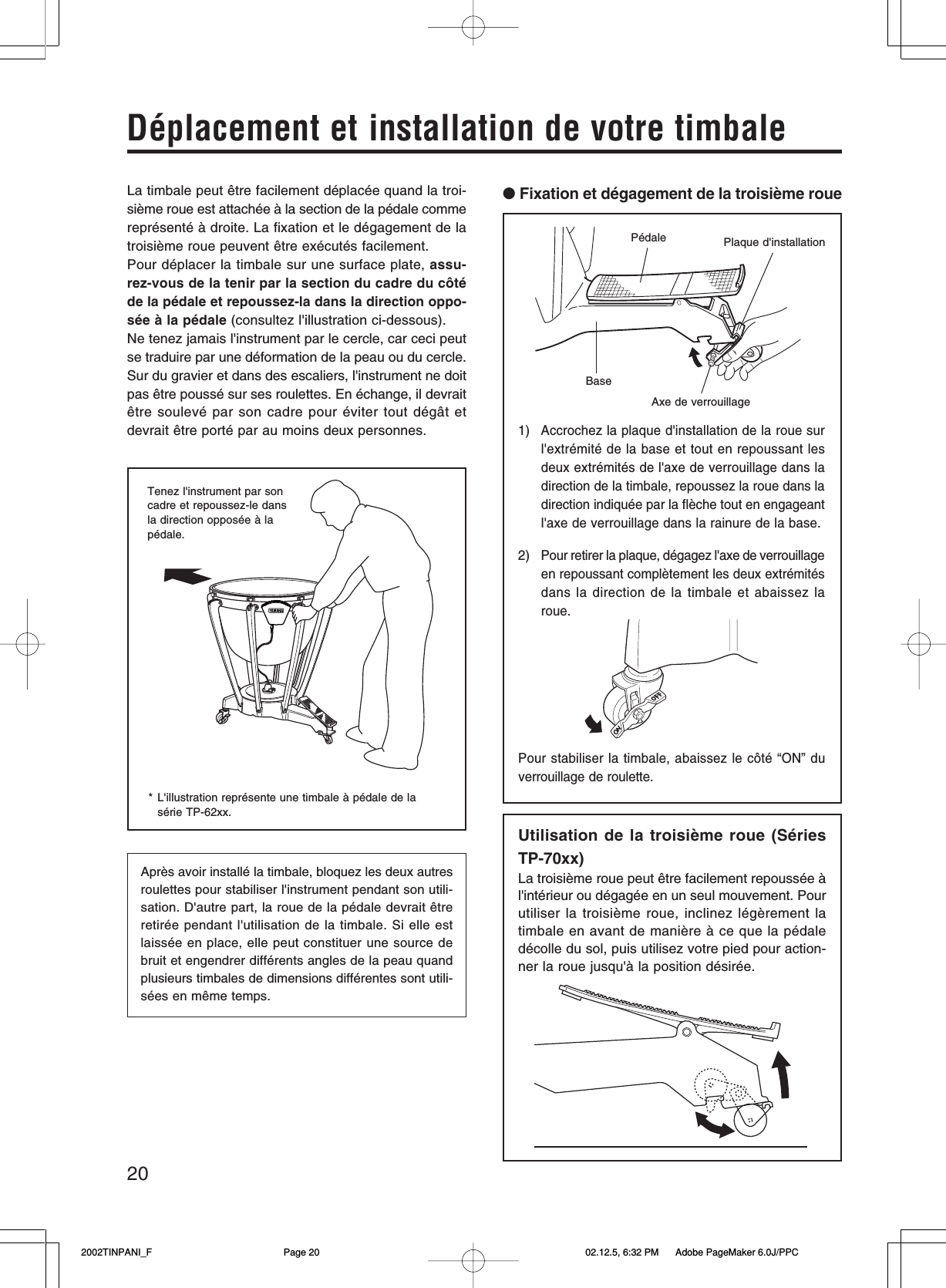 Page 9 of 10 - Yamaha  TP-6000 TP-4000 TP-5000 TP-7000 Series Owner's Manual Timpani TP62xx French