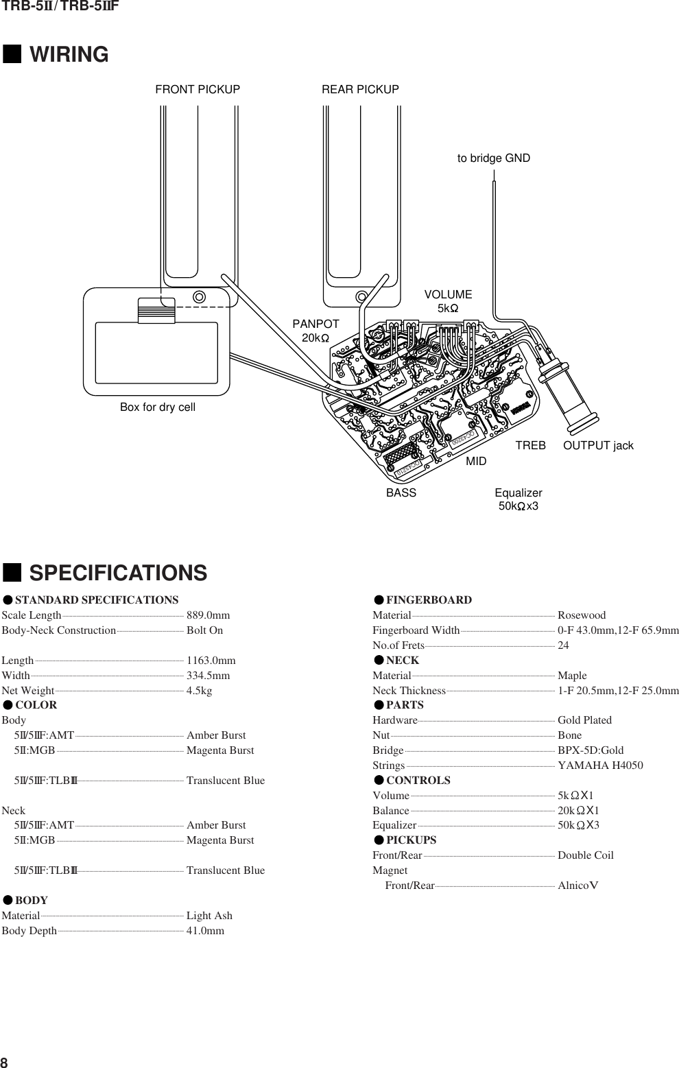 Page 8 of 8 - Yamaha Trb-5Ii-Users-Manual TRB-5II/TRB-5IIF  Yamaha-trb-5ii-users-manual