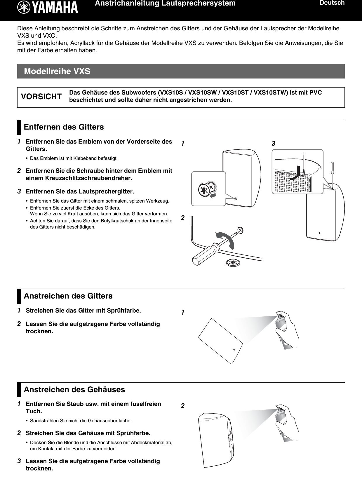 Yamaha Yamaha Painting Guide Vxs Vxc Series Painting Guide De