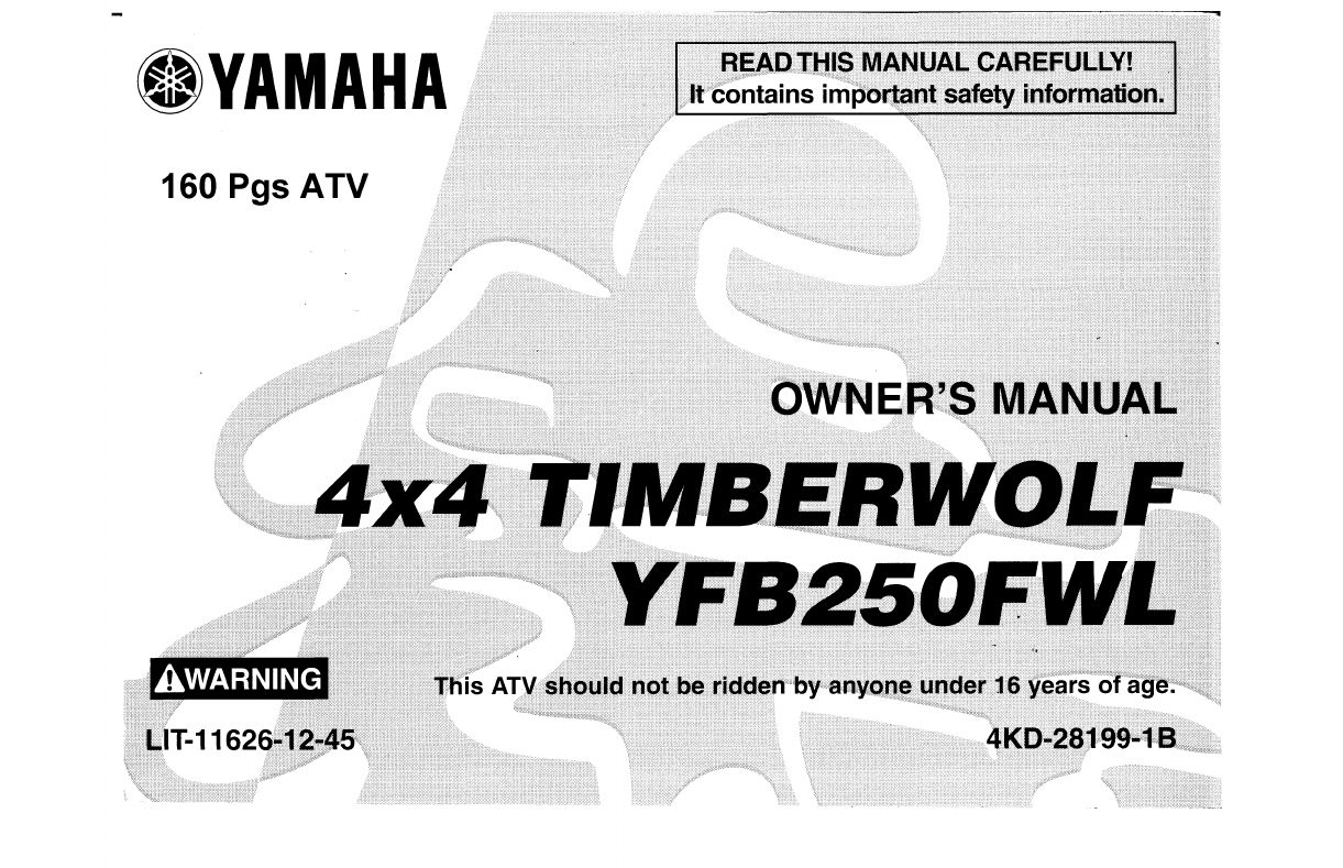 yamaha timberwolf 250 specifications