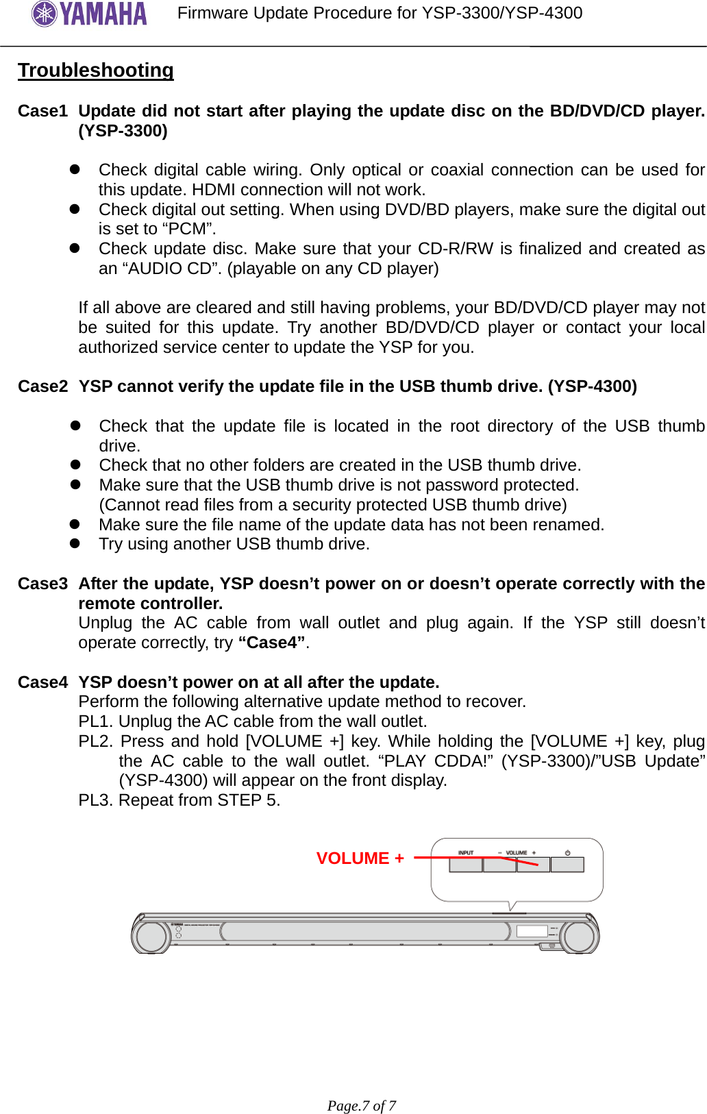 Page 7 of 7 - Yamaha - YSP-3300_4300 Firmware Update_En_rev1 Update Procedure YSP-3300 4300 En Rev1