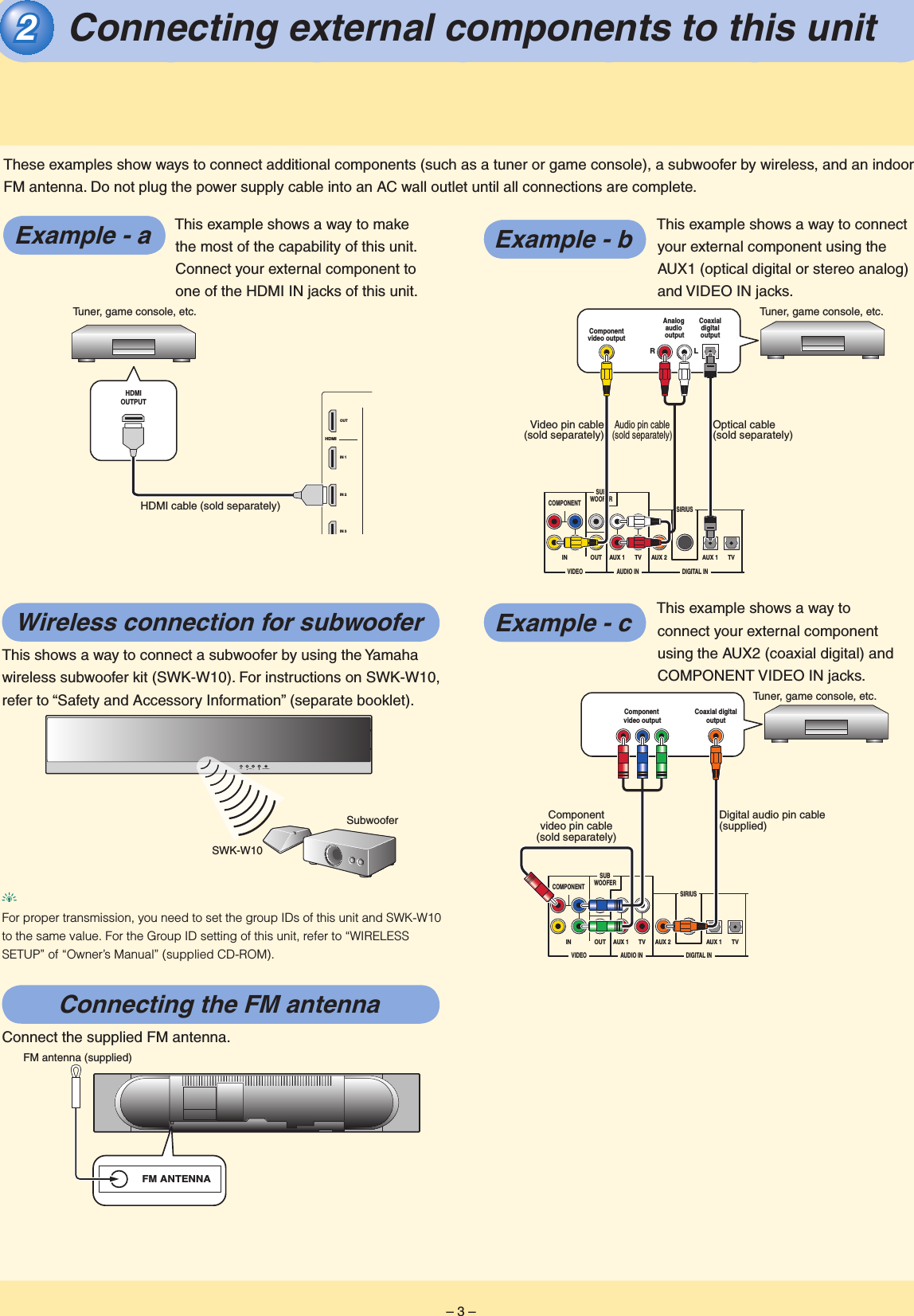 Page 3 of 8 - Yamaha  YSP-4100 Quick Reference Guide