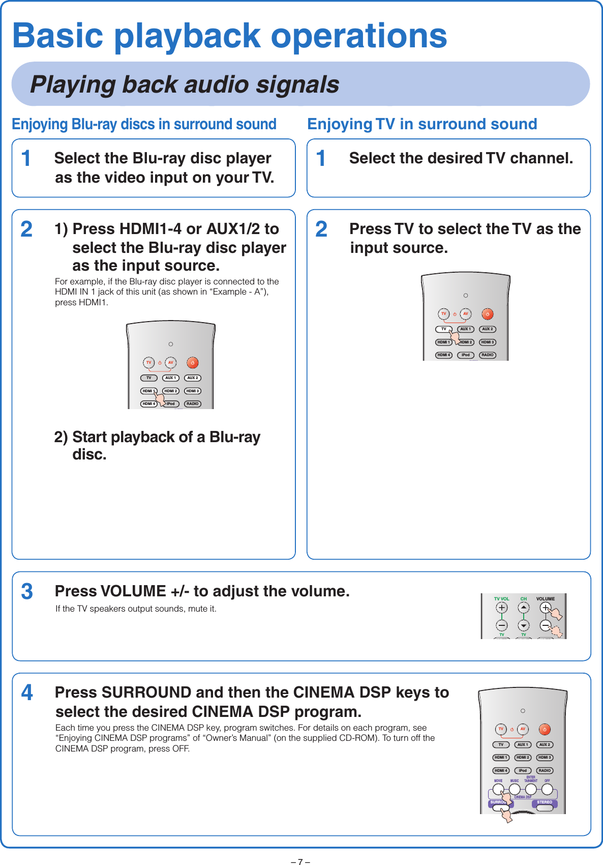 Page 7 of 8 - Yamaha  YSP-4100 Quick Reference Guide