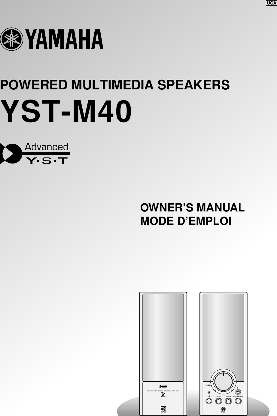 Page 1 of 9 - Yamaha YST-M40_EF YST-M40 OWNER'S MANUAL