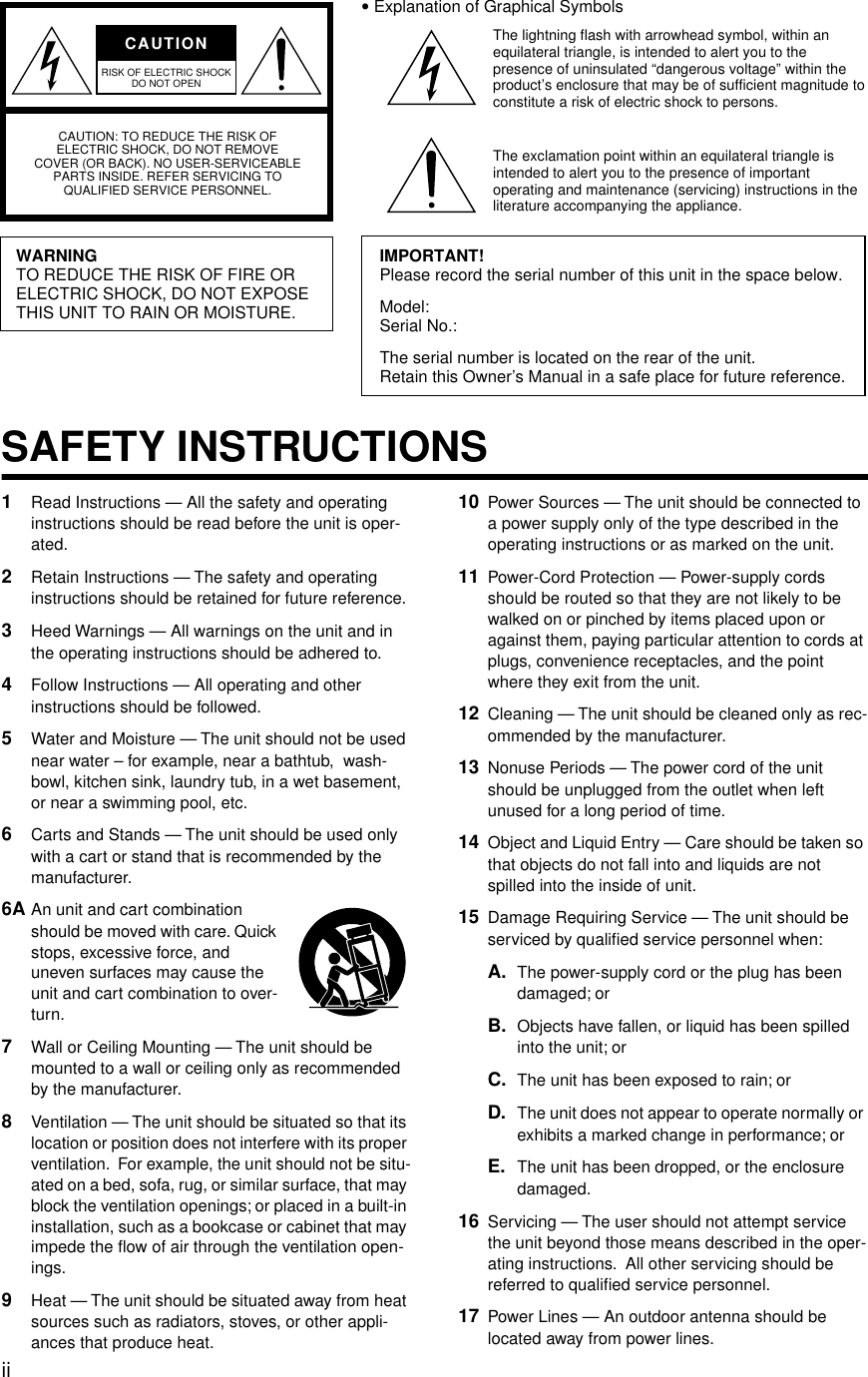 Page 2 of 9 - Yamaha YST-M40_EF YST-M40 OWNER'S MANUAL