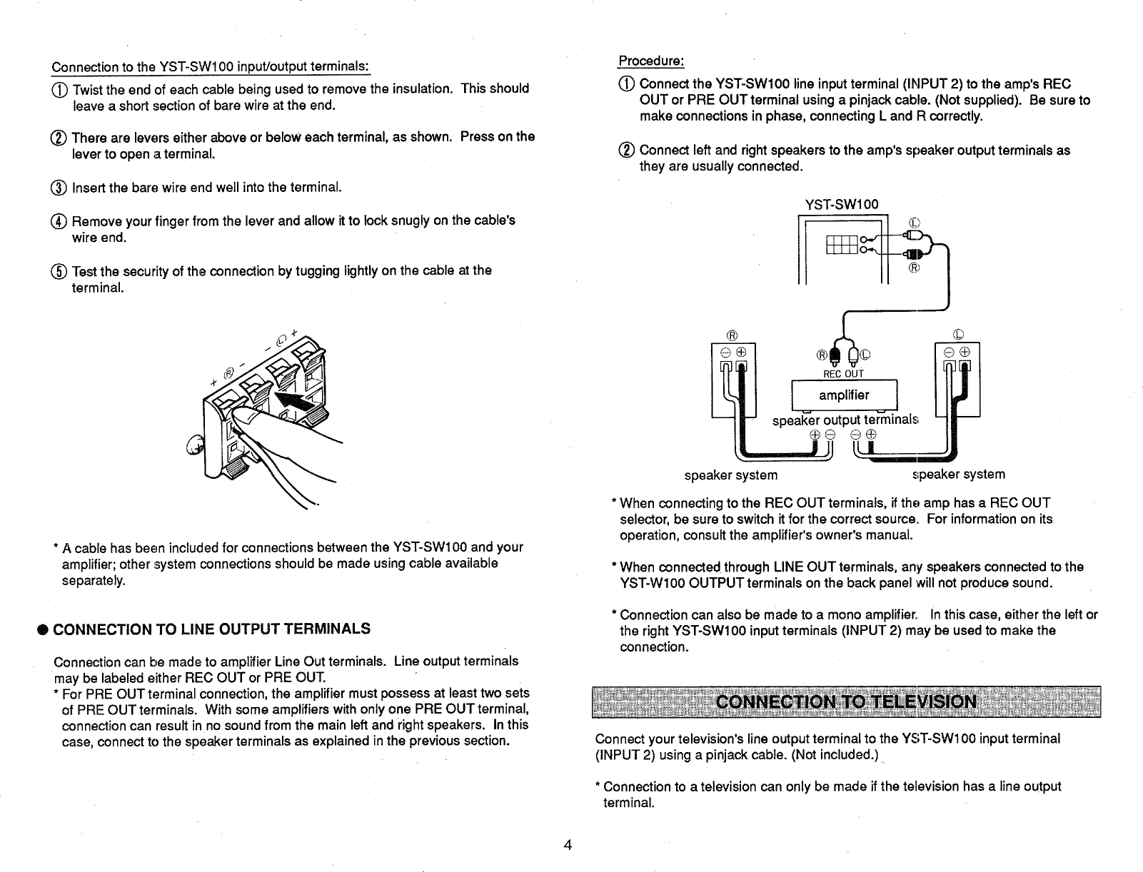 Page 5 of 6 - Yamaha .橡.ページ) YST-SW100 OWNER'S MANUAL