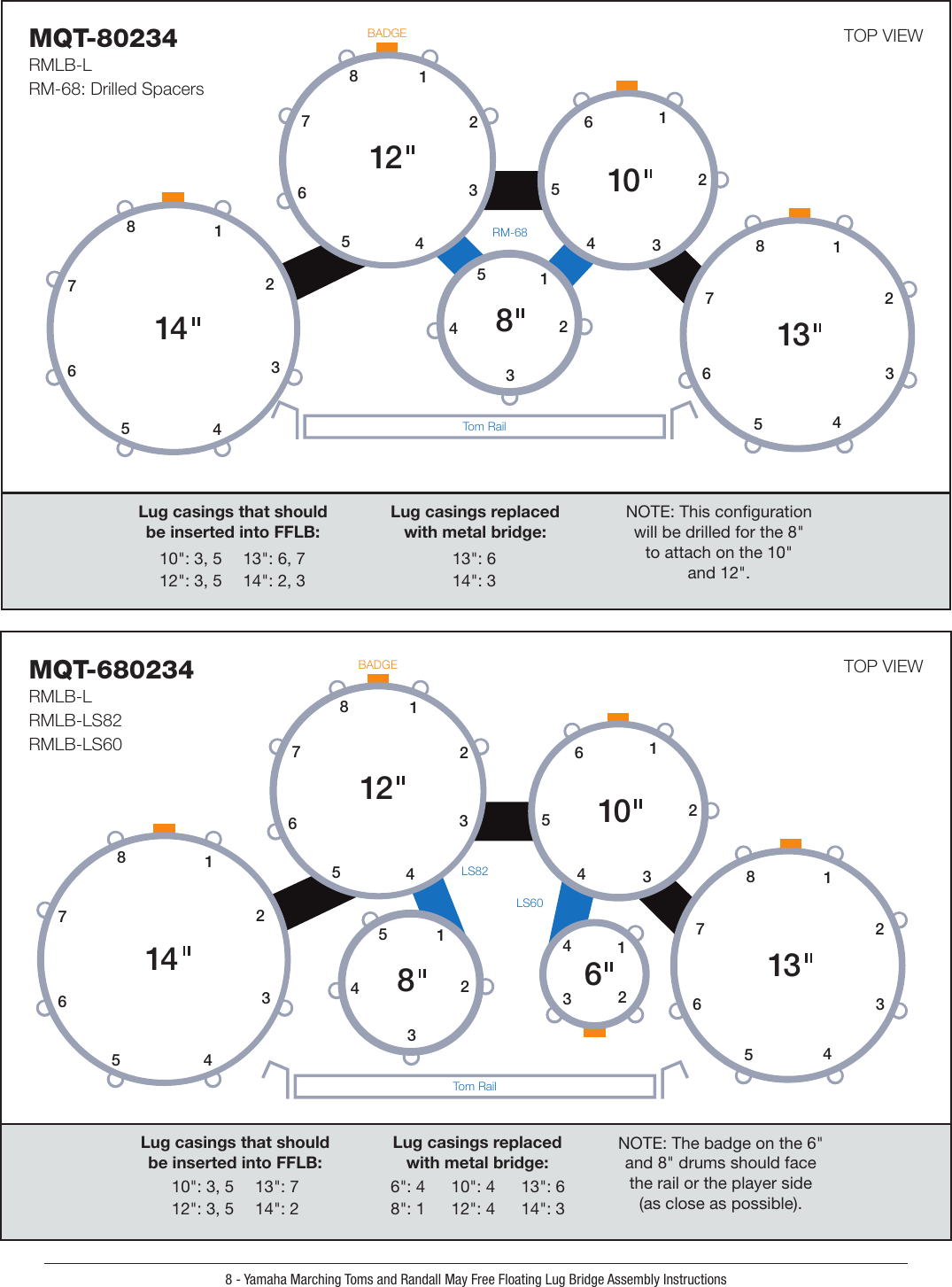 Page 10 of 12 - Yamaha  Tenor Drum Assembly Guide