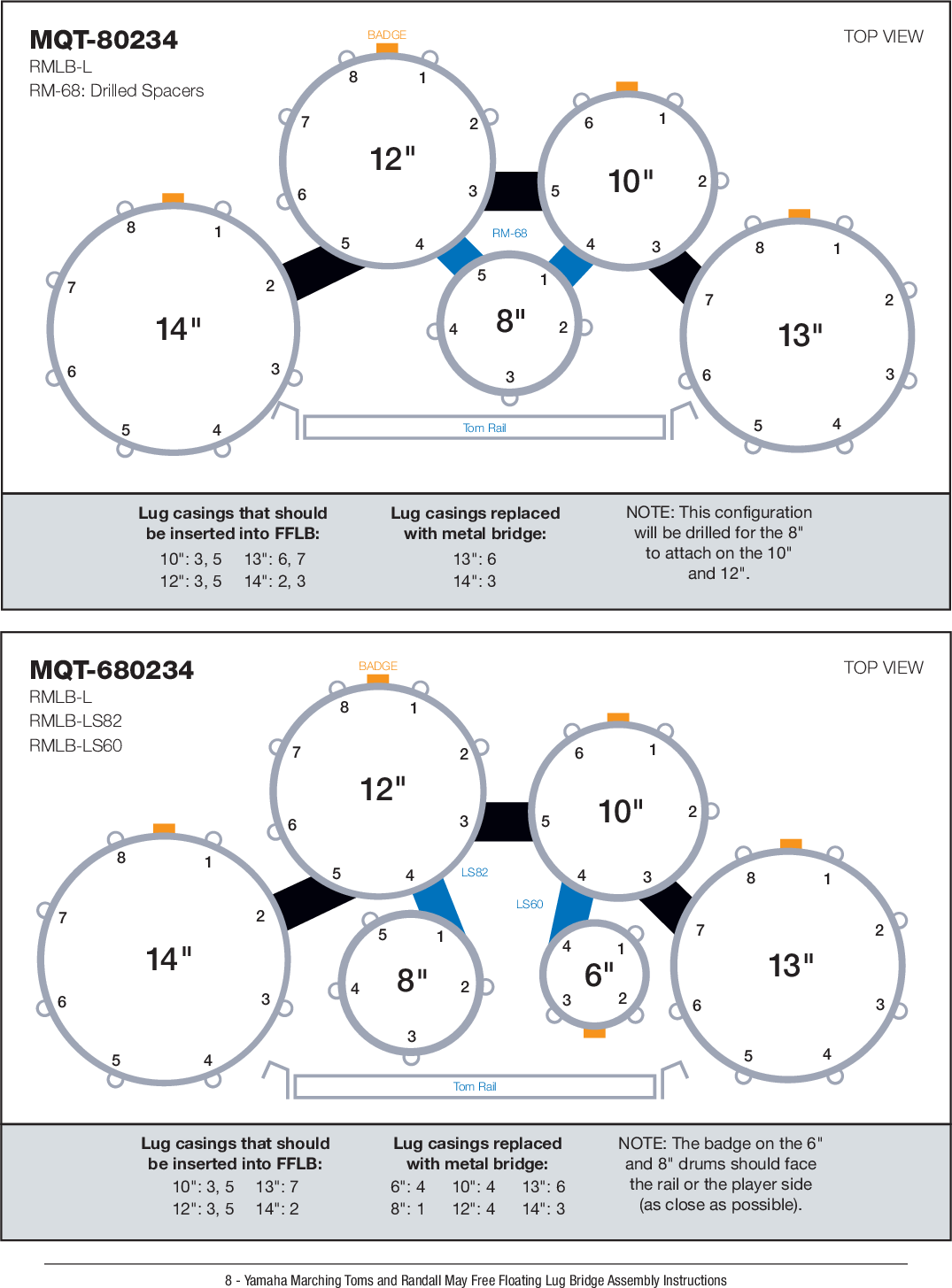 Page 11 of 12 - Yamaha  Tenor Drum Assembly Guide