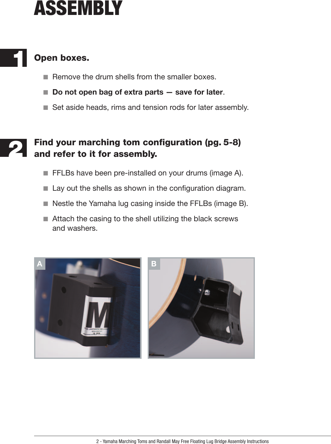 Page 4 of 12 - Yamaha  Tenor Drum Assembly Guide